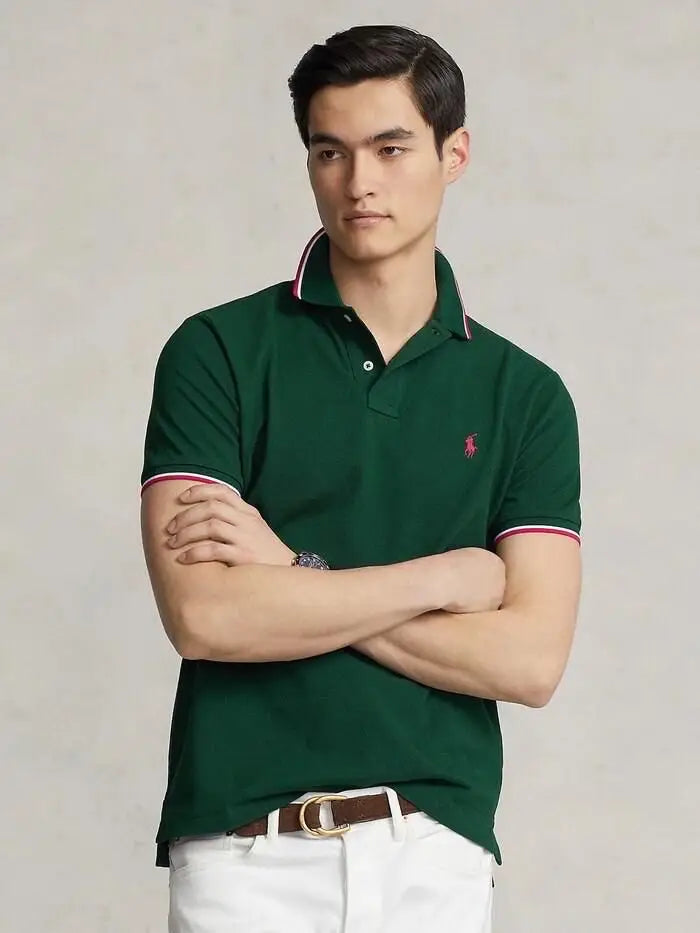 Ralph  Lauren Green Embroidery Logo Premium Polo T-Shirt