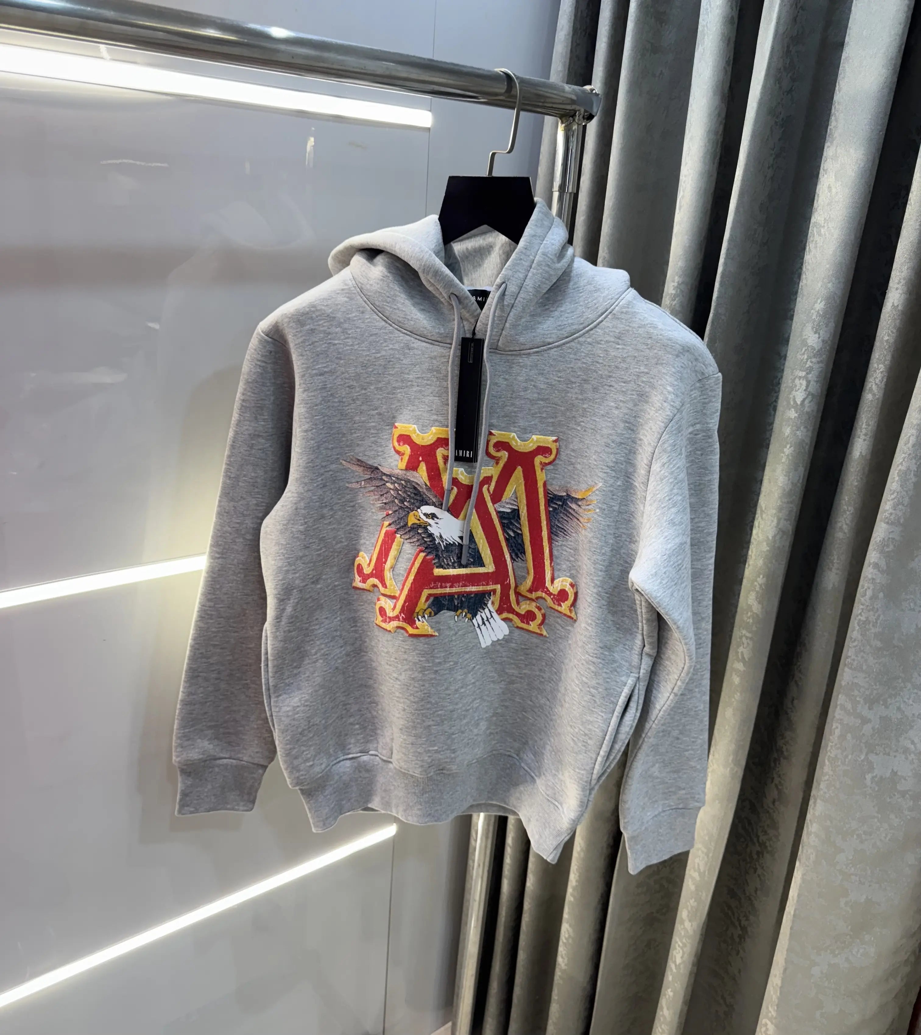 Amir i Grey Logo Work Imported Hoodie