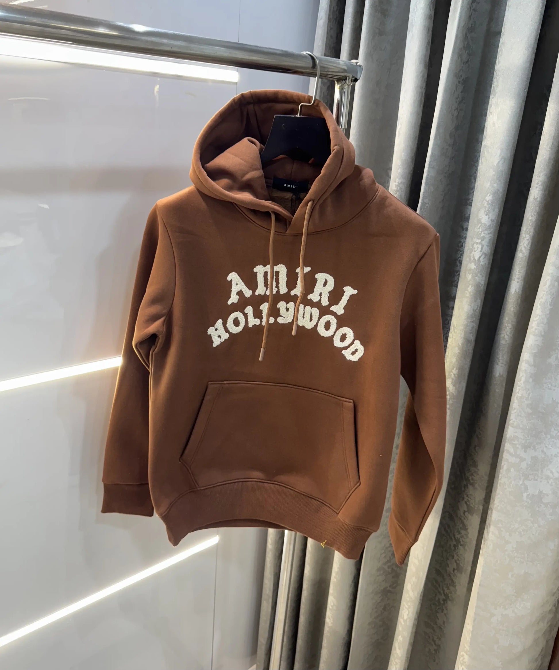 Amir i Brown Logo Work Imported Hoodie
