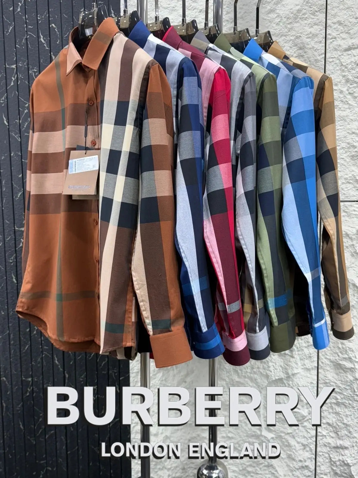 Burberr y 4 Grey Checks Premium Shirt With Original Bo_X Packing