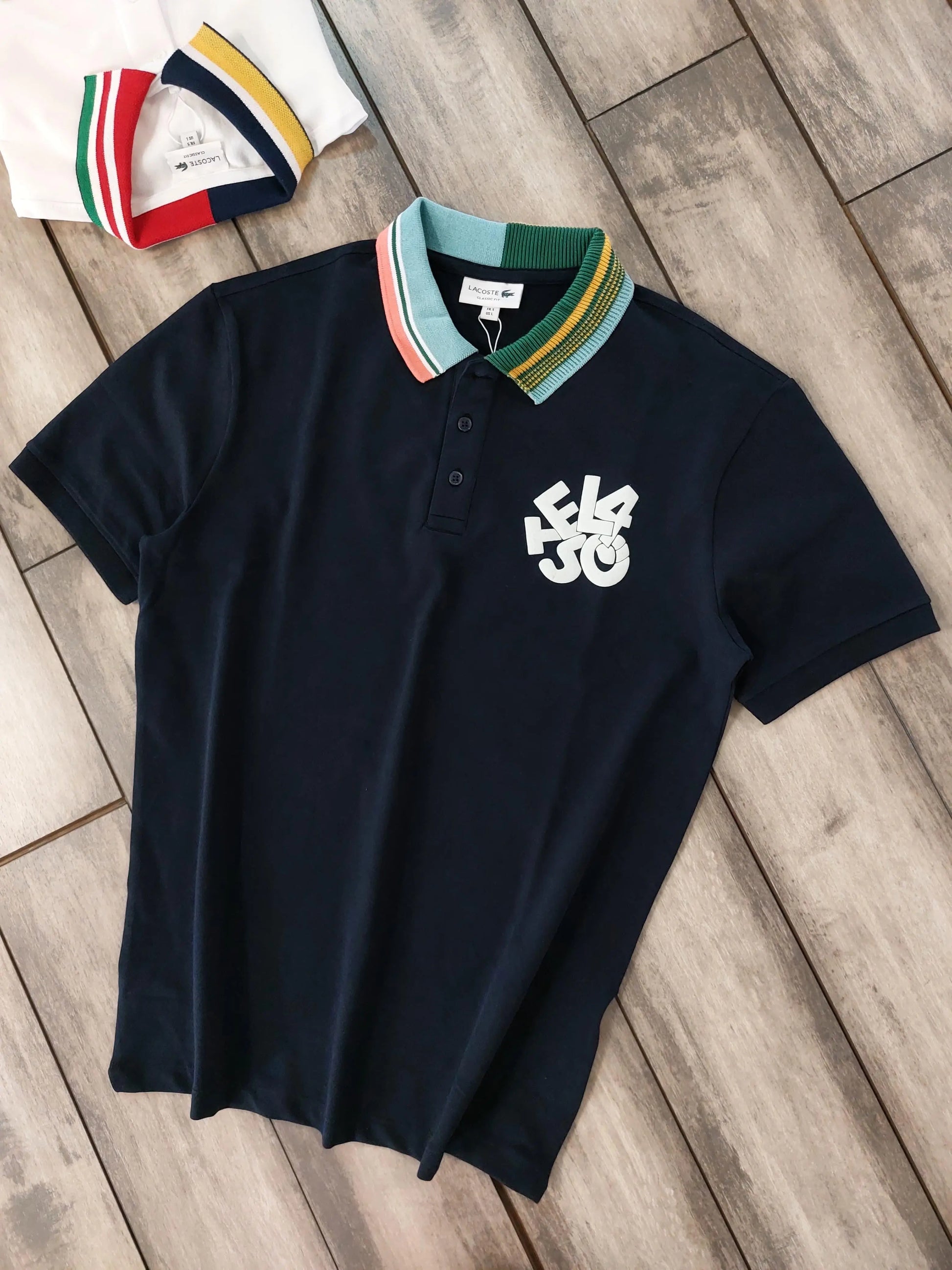 Lacost e Navy Blue Embroidery Logo Premium Polo T-Shirt