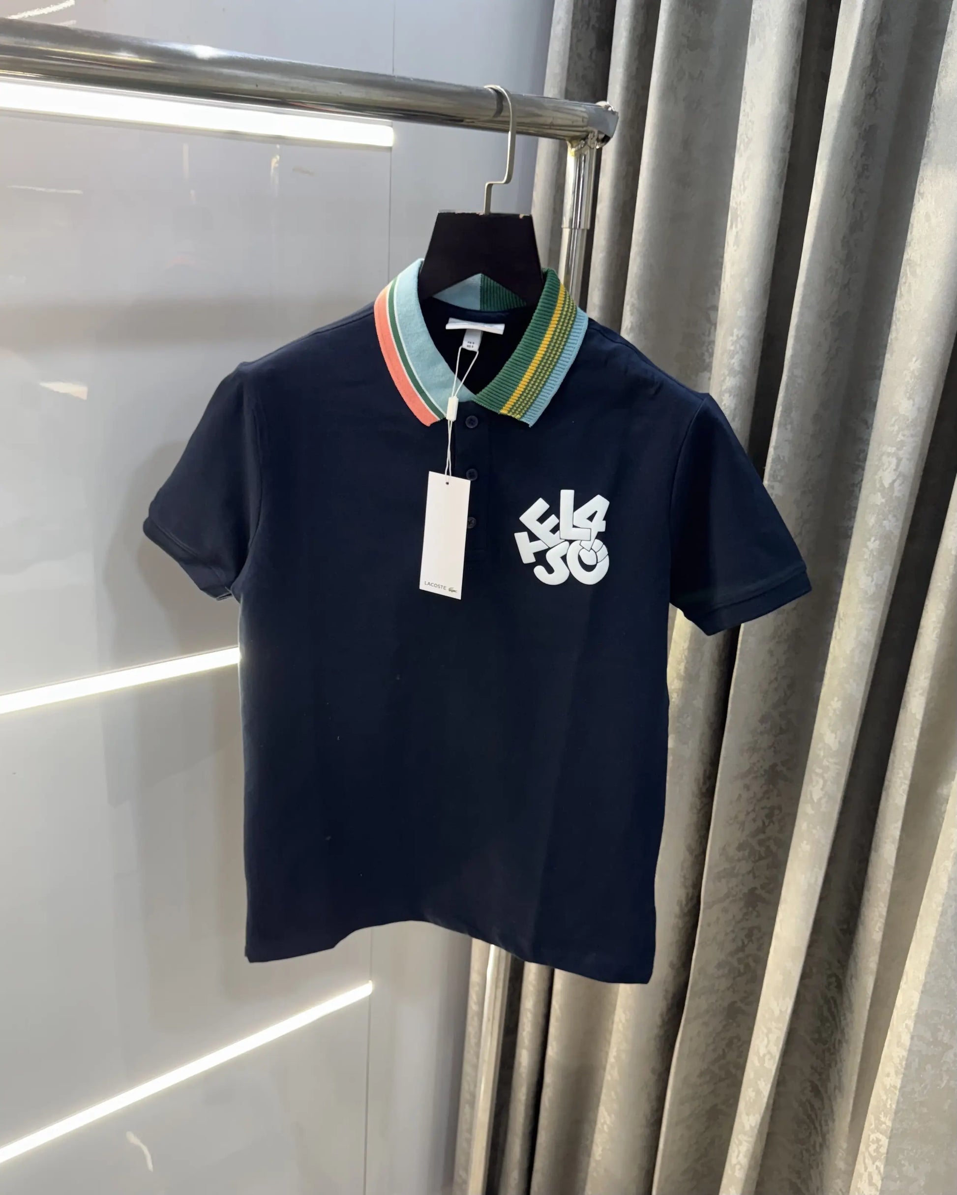 Lacost e Navy Blue Embroidery Logo Premium Polo T-Shirt