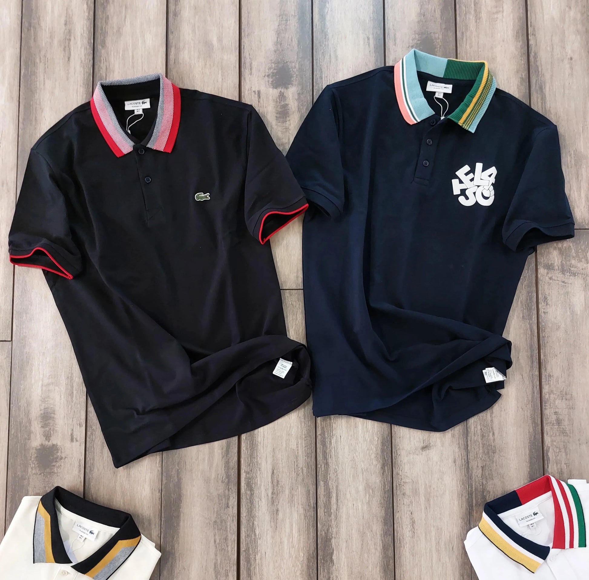 Lacost e Black Embroidery Logo Premium Polo T-Shirt