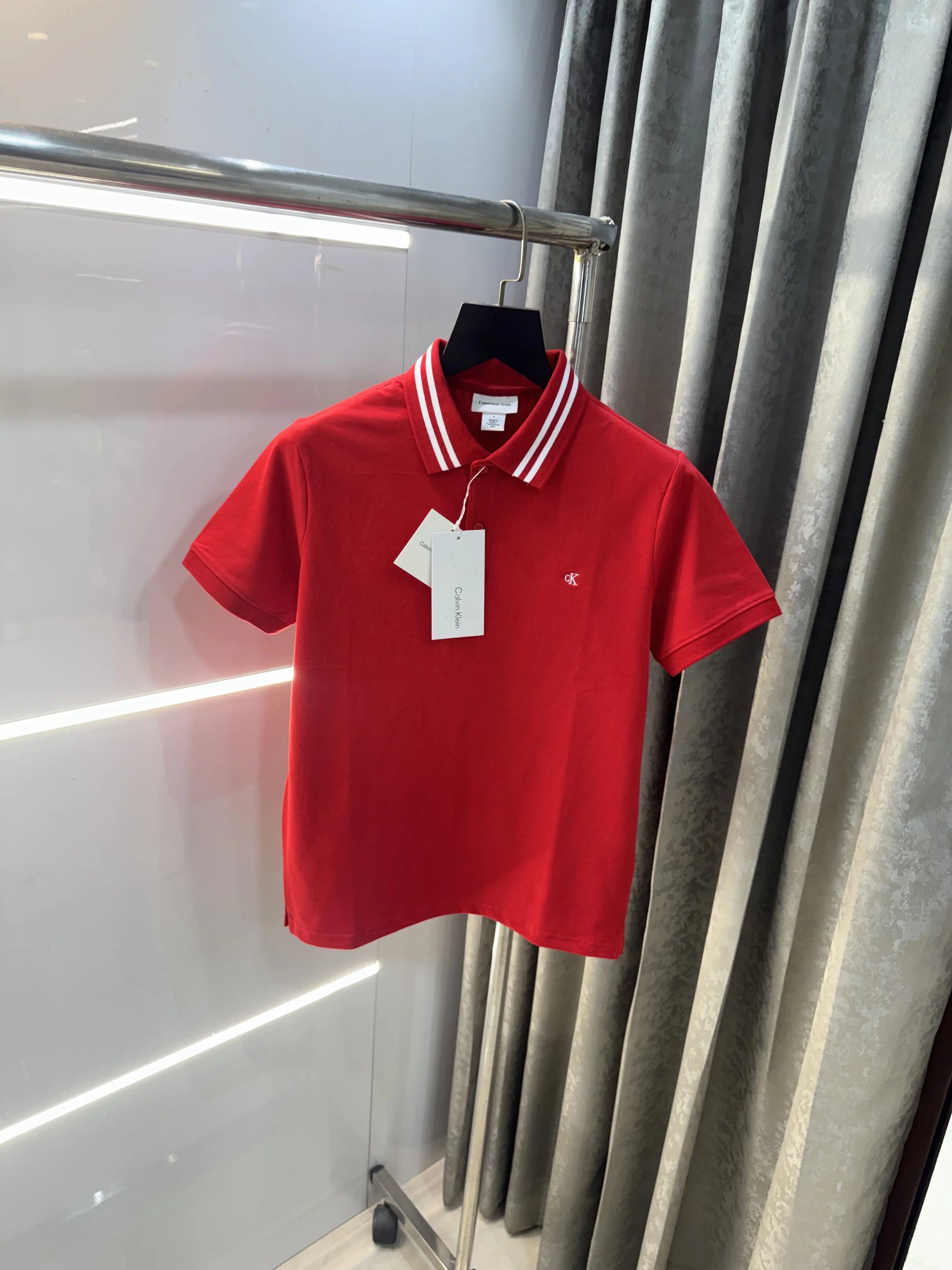 Calvin  Klein Red Embroidery Logo Premium Polo T-Shirt