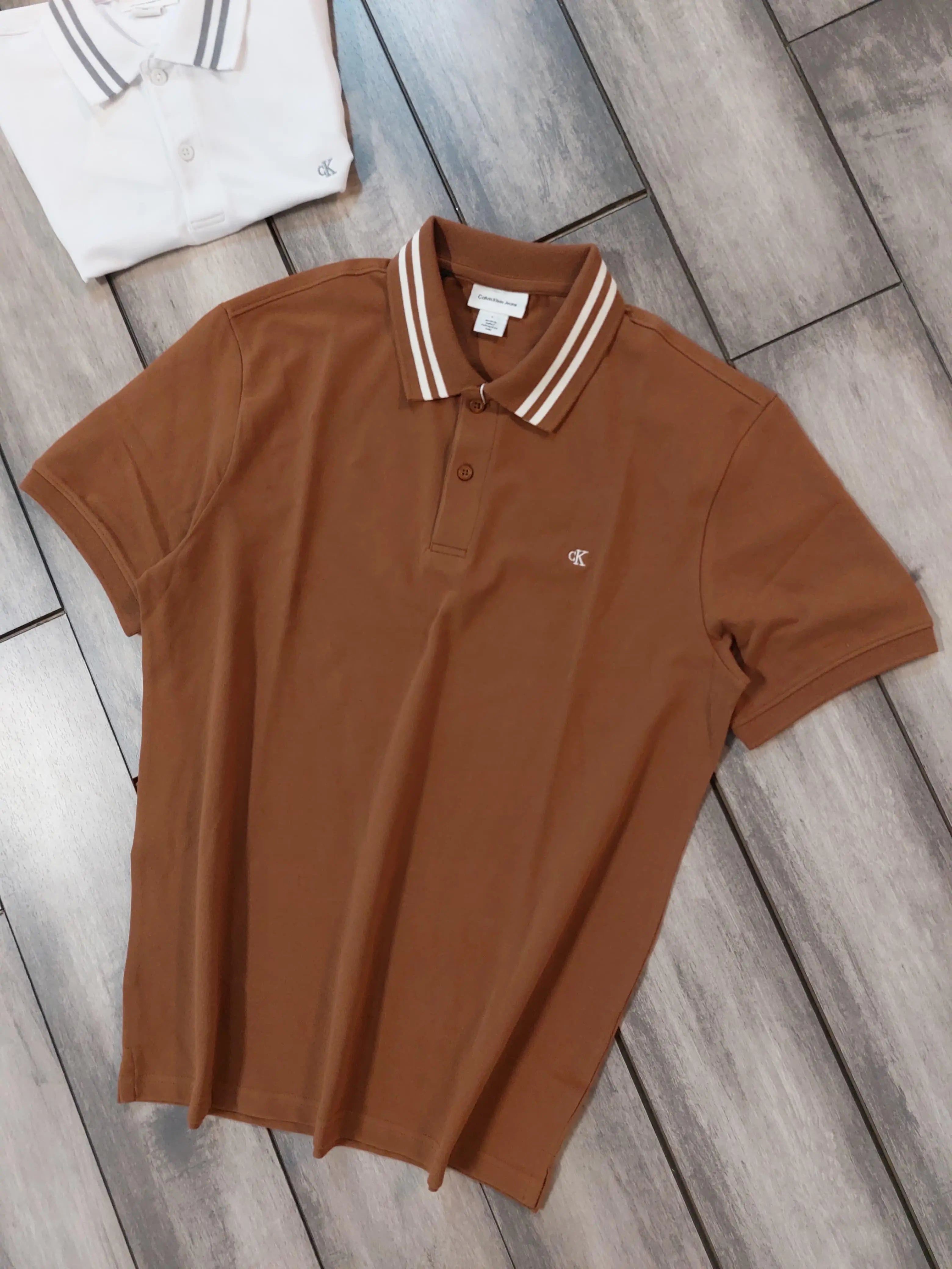 Calvin  Klein Brown Embroidery Logo Premium Polo T-Shirt