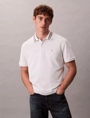 Calvin  Klein WhiteEmbroidery Logo Premium Polo T-Shirt