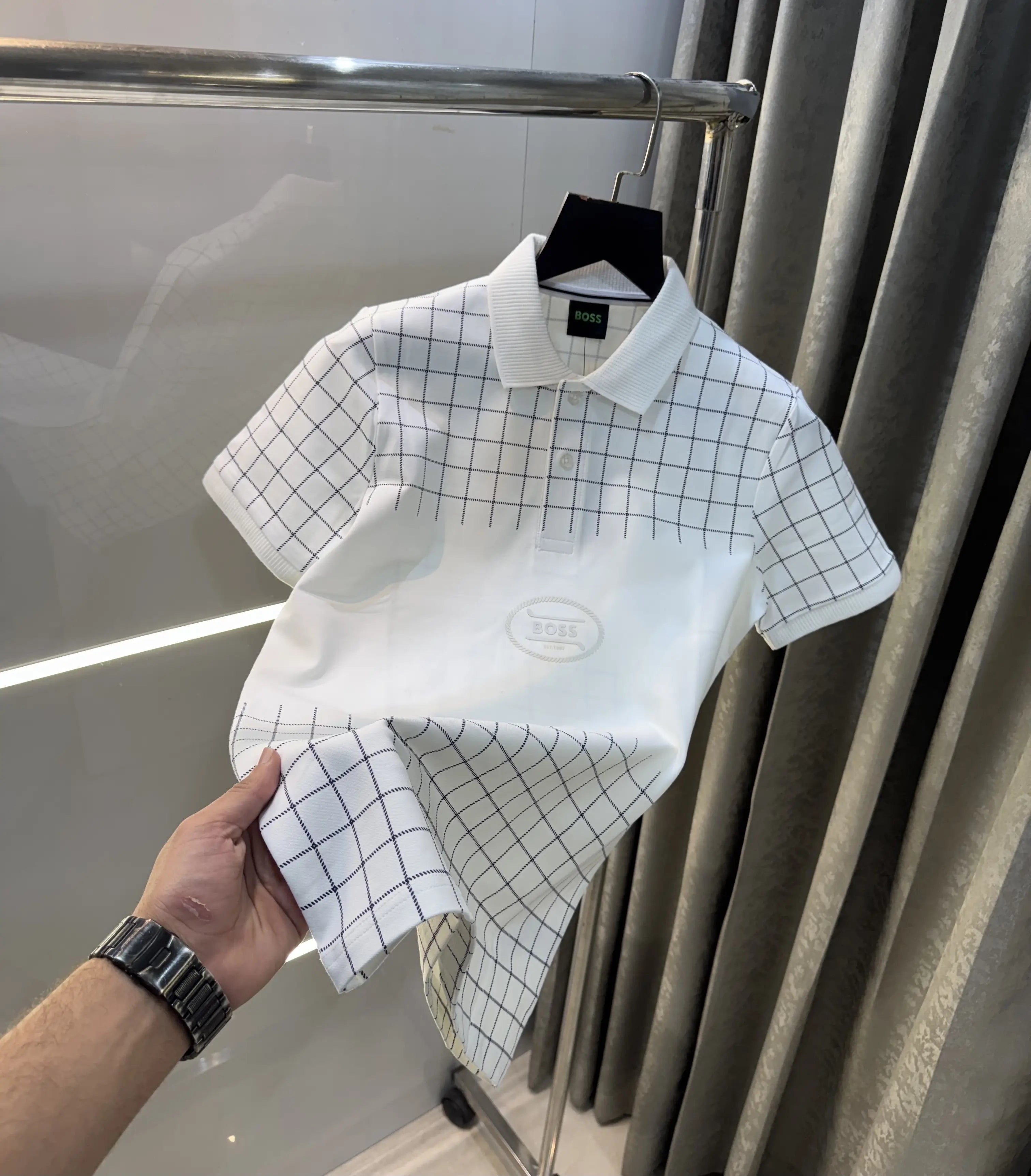 Hugo  Bos s White Logo Work Premium Polo T-Shirt
