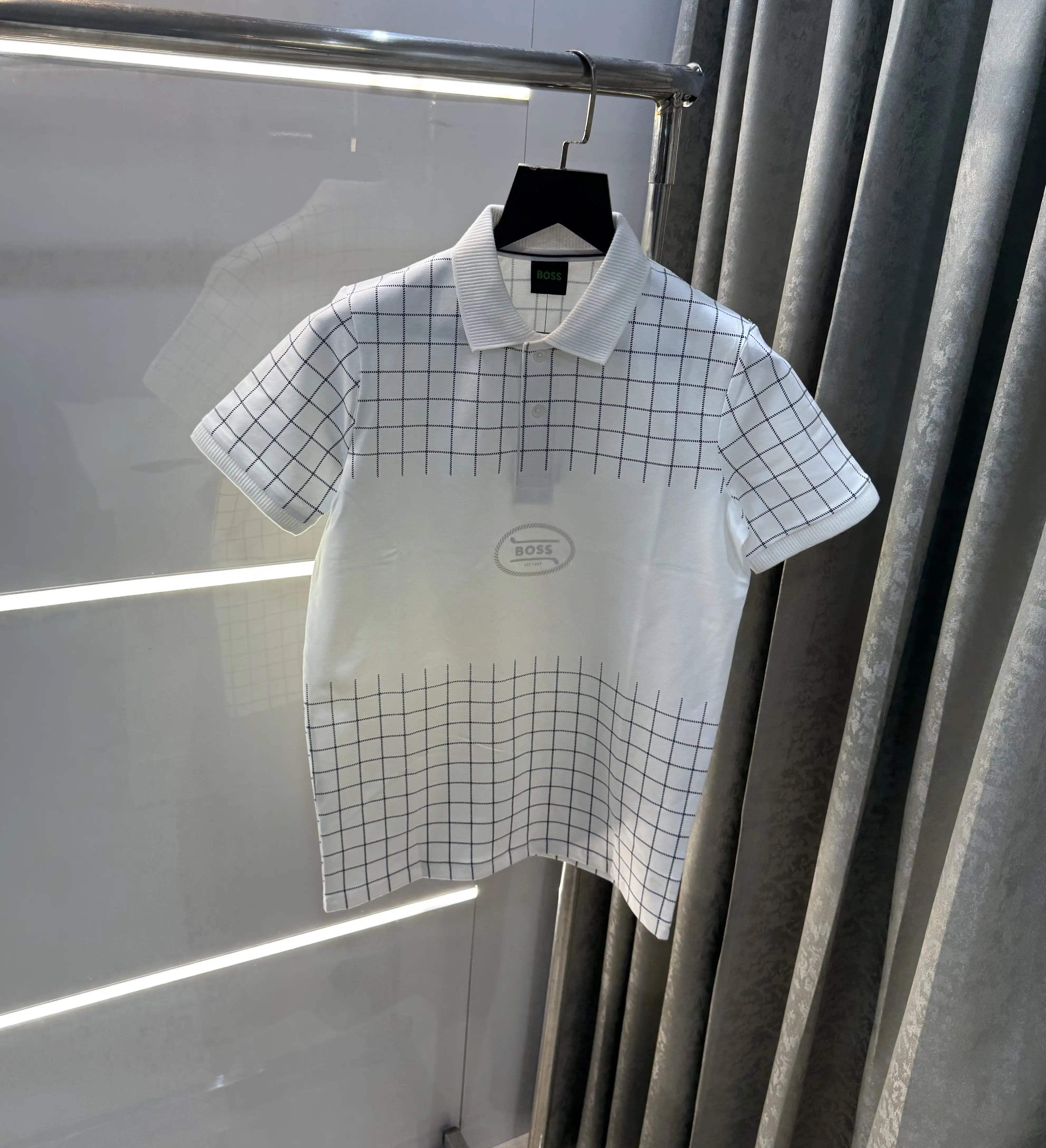 Hugo  Bos s White Logo Work Premium Polo T-Shirt