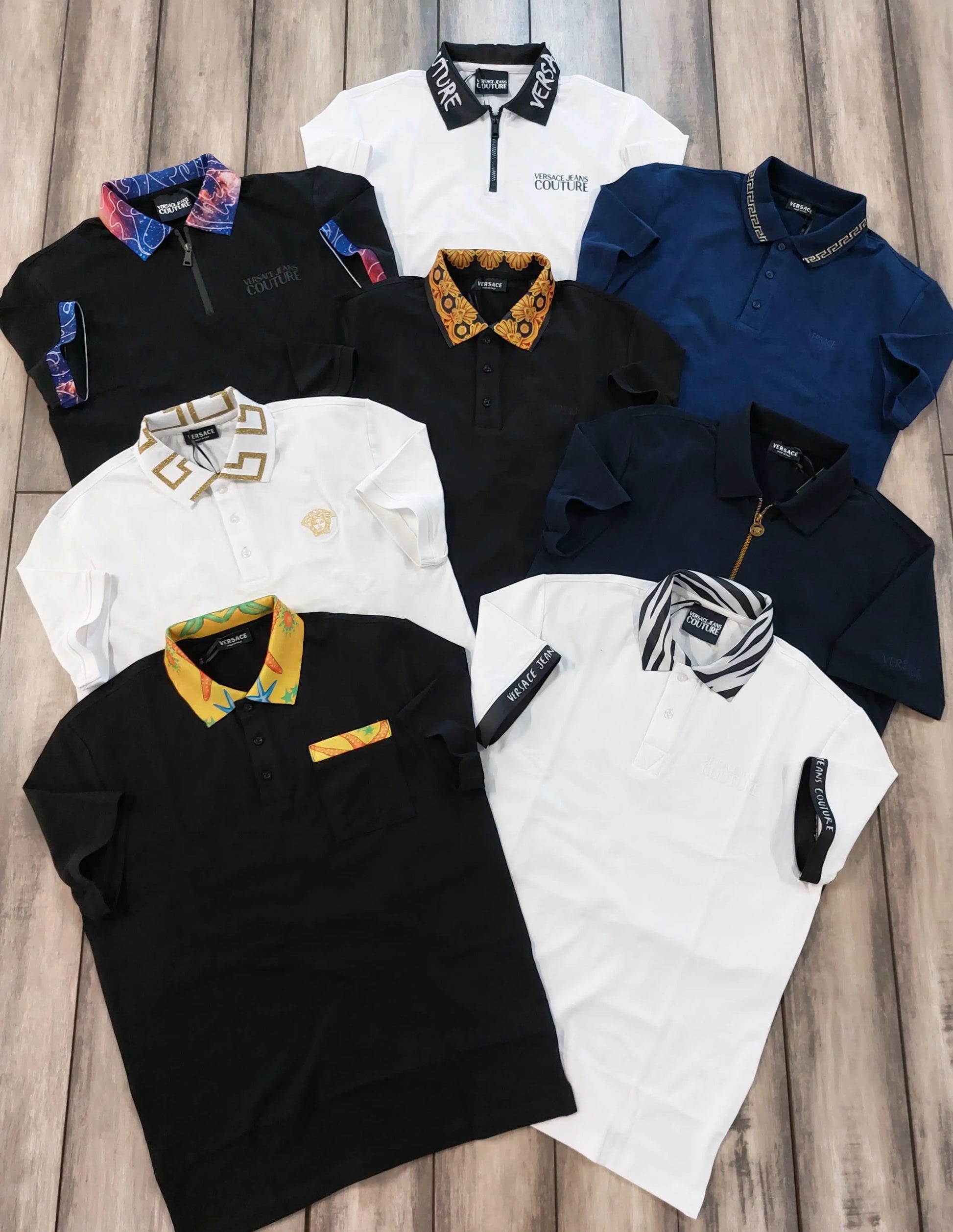 Versace Couture White Logo Work Imported Polo T-Shirt