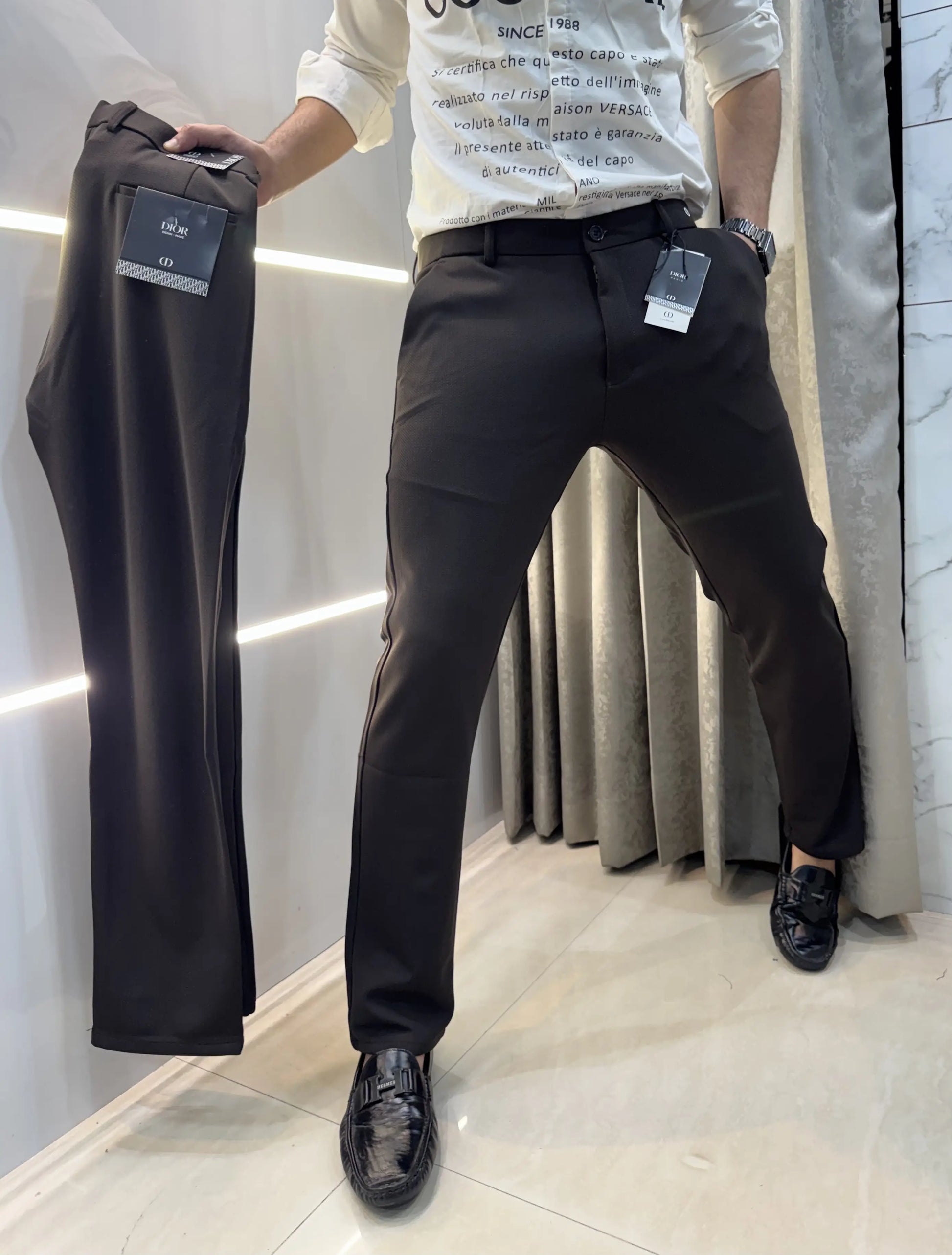 Christian Dio r Brown Premium imported trouser