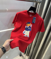 Ralph  Lauren Red Teddy Logo Premium T-Shirt