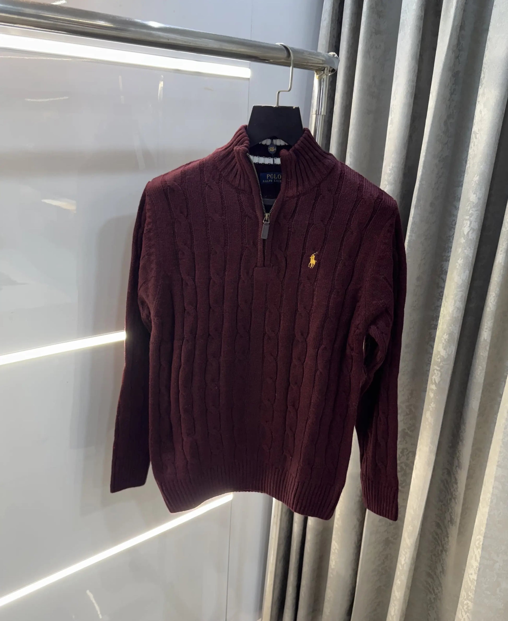 Ralph  Lauren Wine Knitted Imported Pull Over