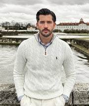 Ralph  Lauren White Knitted Imported Pull Over