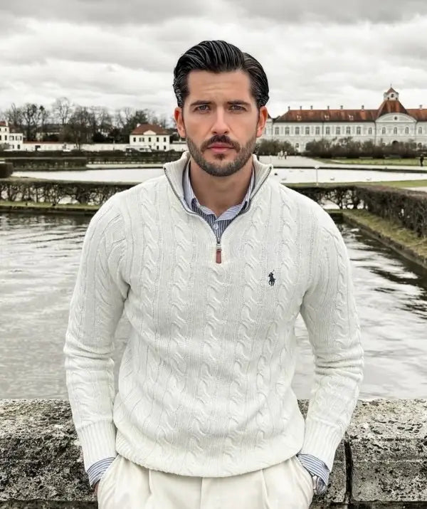 Ralph  Lauren White Knitted Imported Pull Over