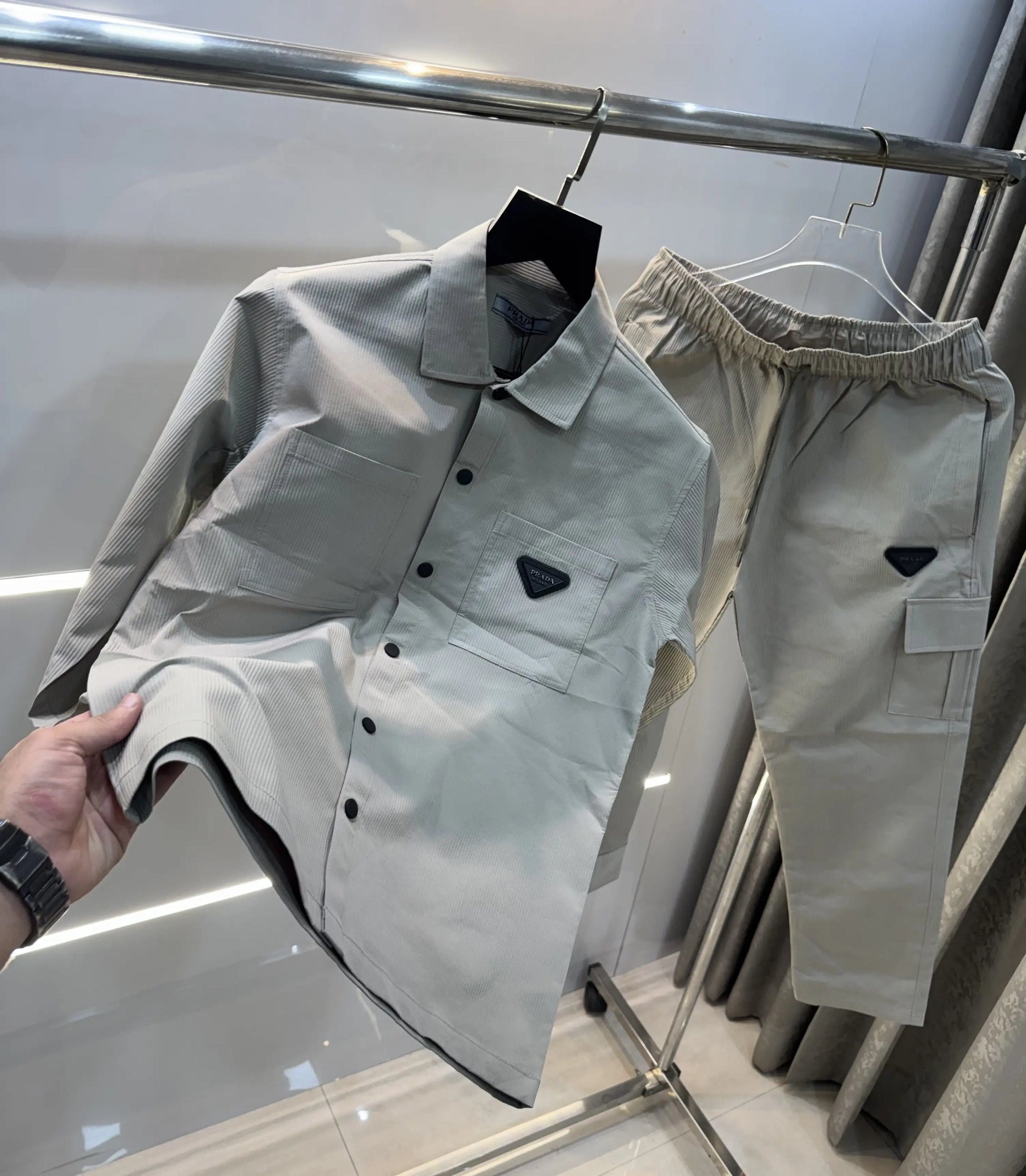 Prad a Milano Cream Metal Logo Premium Tracksuit