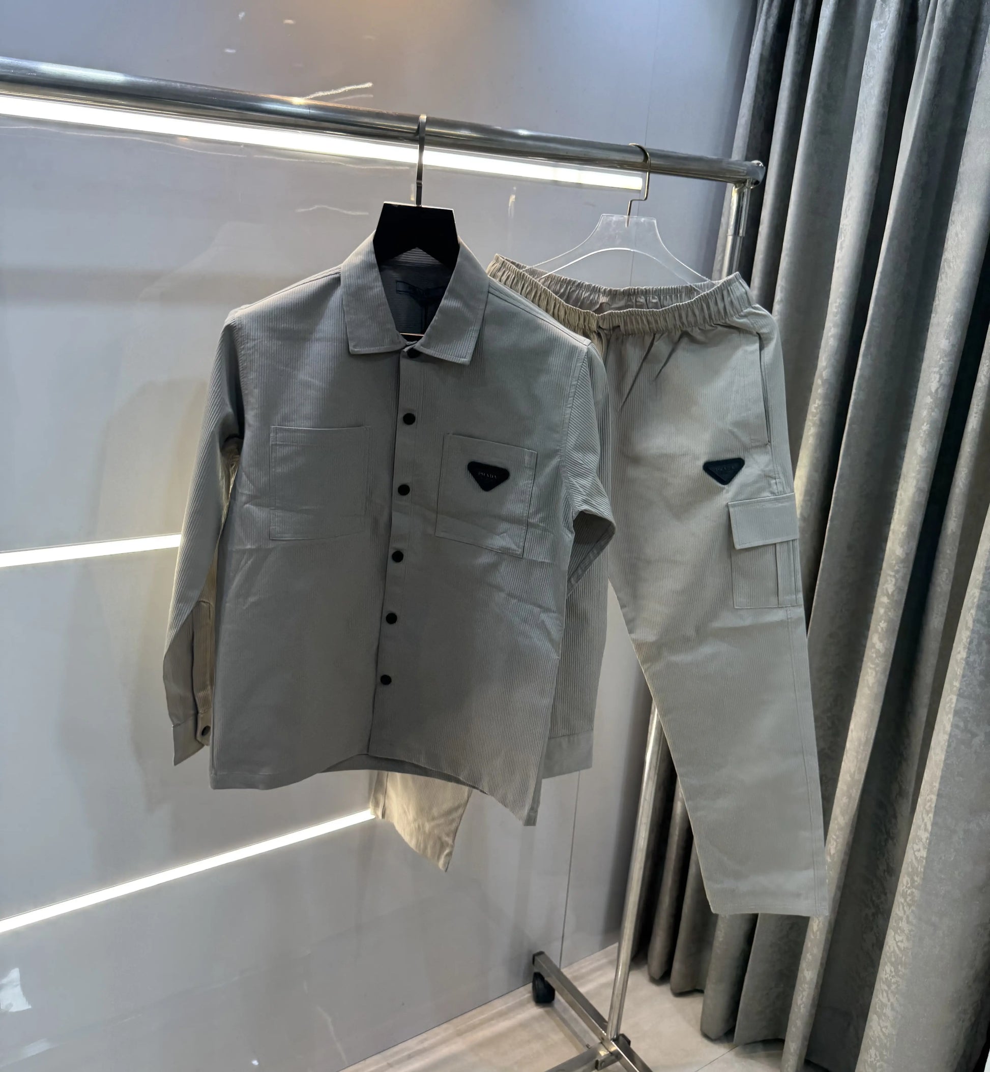 Prad a Milano Cream Metal Logo Premium Tracksuit