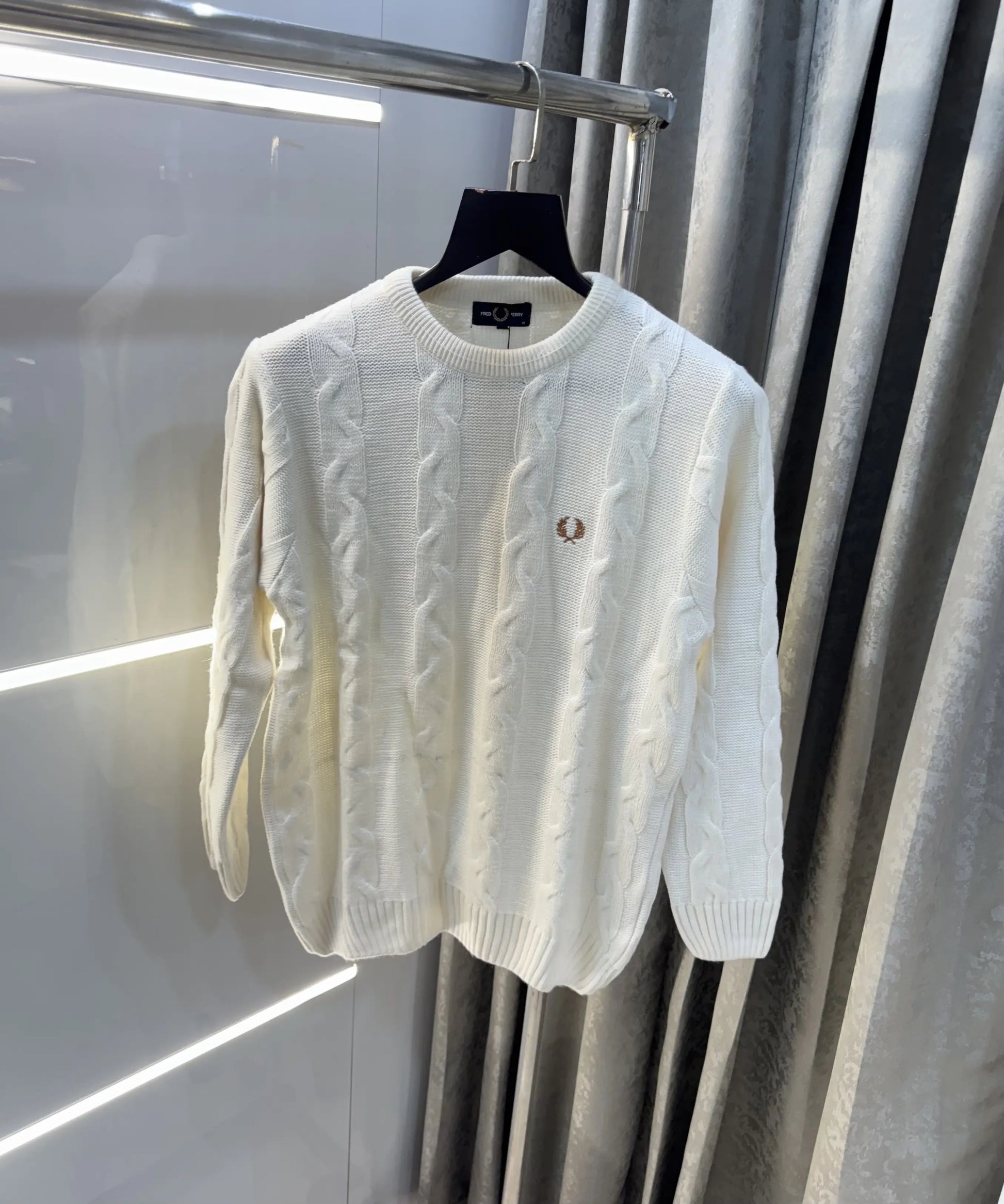 Fredperry White Embroidery Logo Imported Pull Over