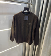 Fredperry Dark Brown Embroidery Logo Imported Pull Over