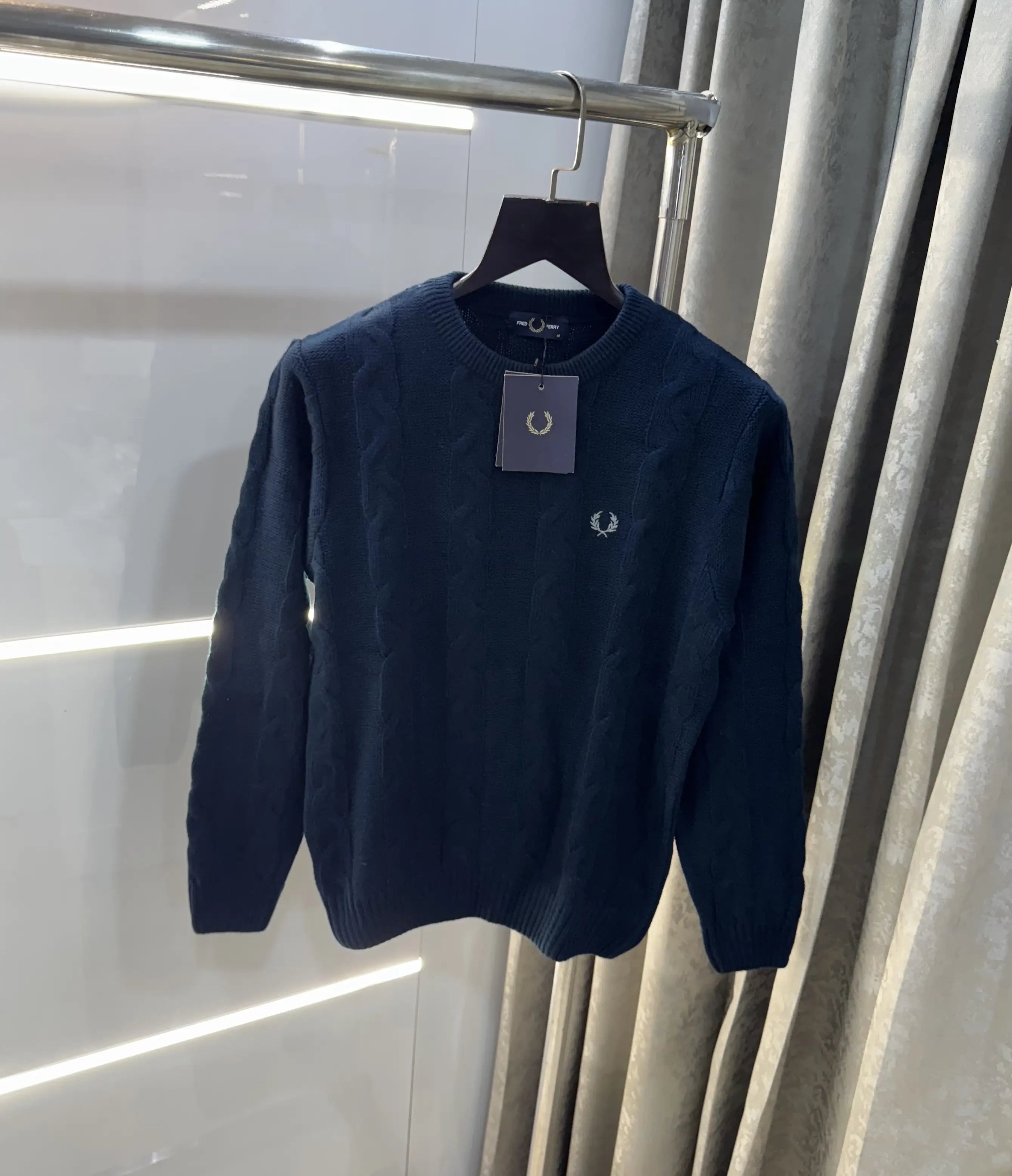 Fredperry Navy Blue Embroidery Logo Imported Pull Over