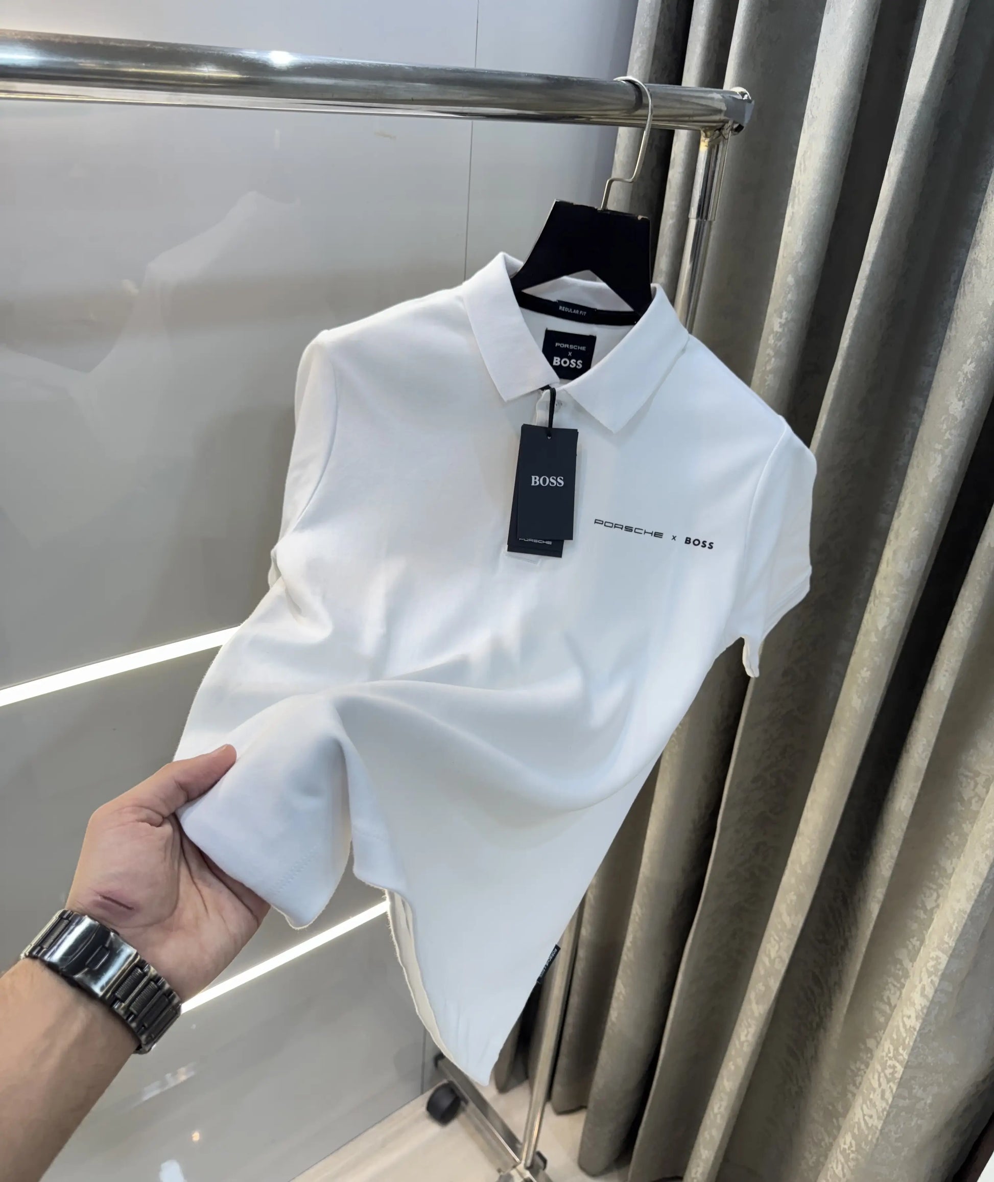 Hugo Boss White Porsch e Edition Premium Polo T-Shirt