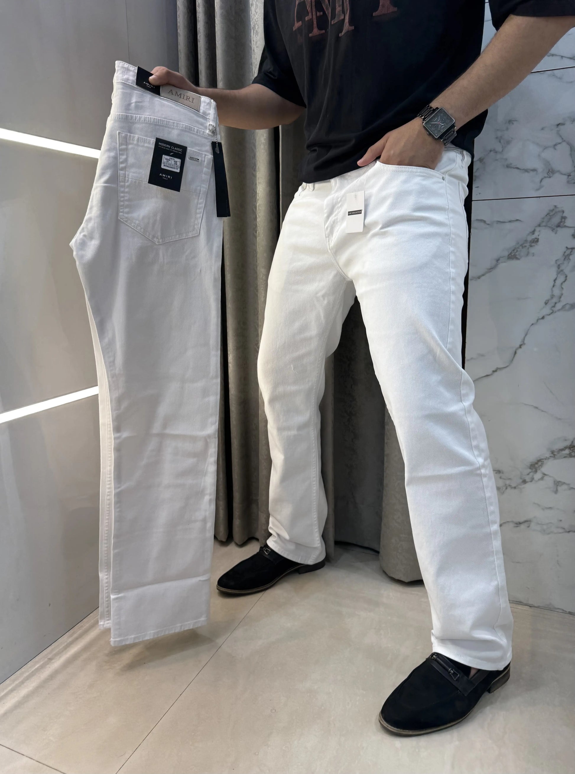 Amiri White Imported  Premium Straight Fit Denin