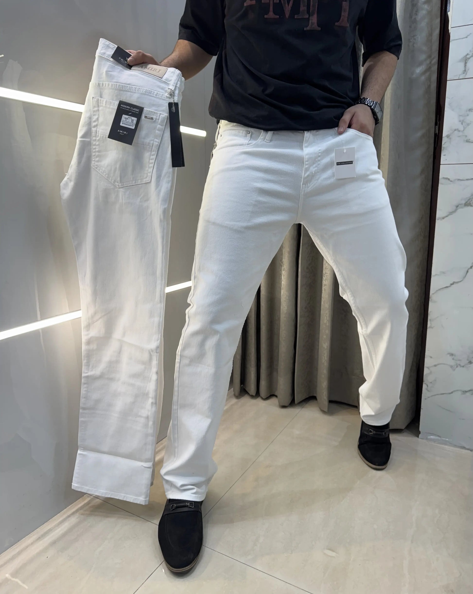 Amiri White Imported  Premium Straight Fit Denin