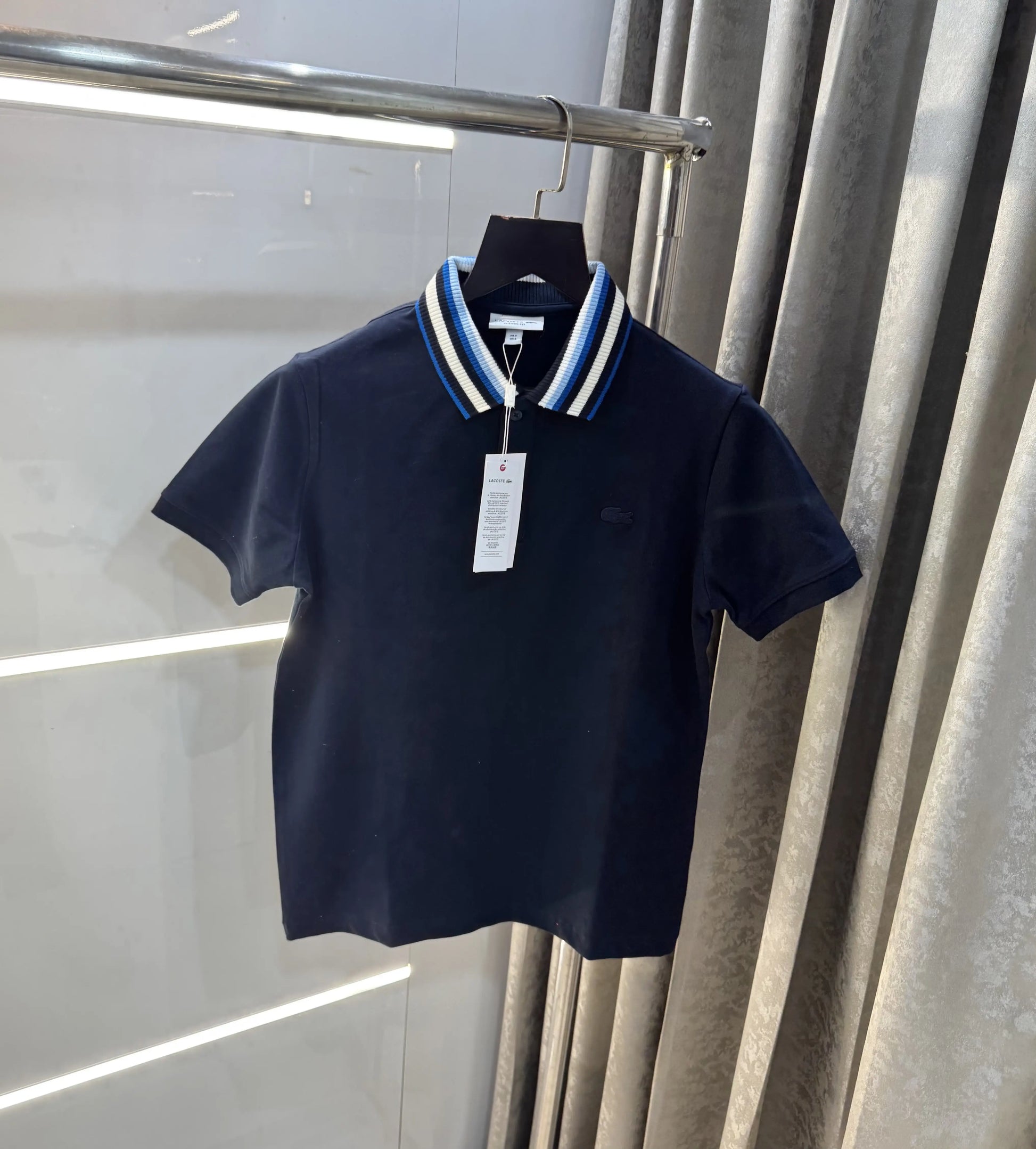 Lacost e Navy Blue Embroidery Logo Premium Polo T-Shirt