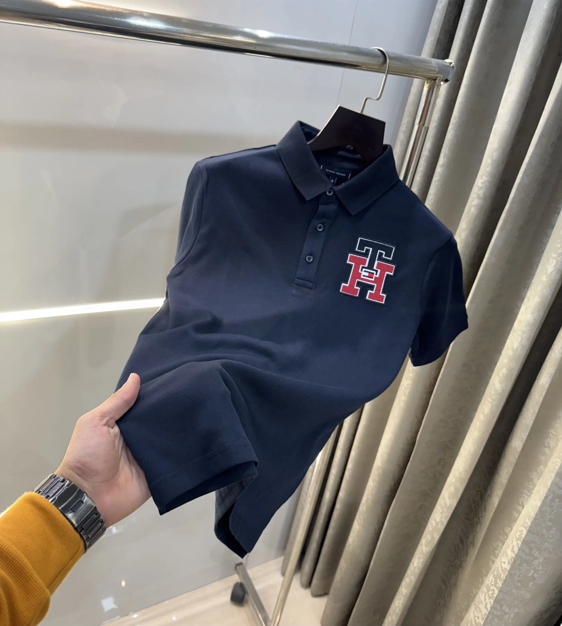 Tomm y Hilfiger Navy Blue Logo Work Premium Polo T-Shirt
