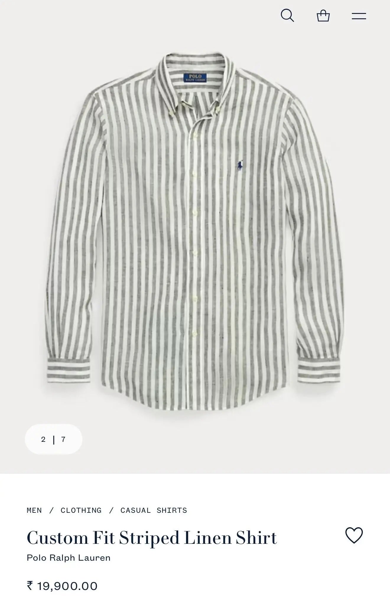 Ralph  Lauren Green Stripes Premium Linen Shirt