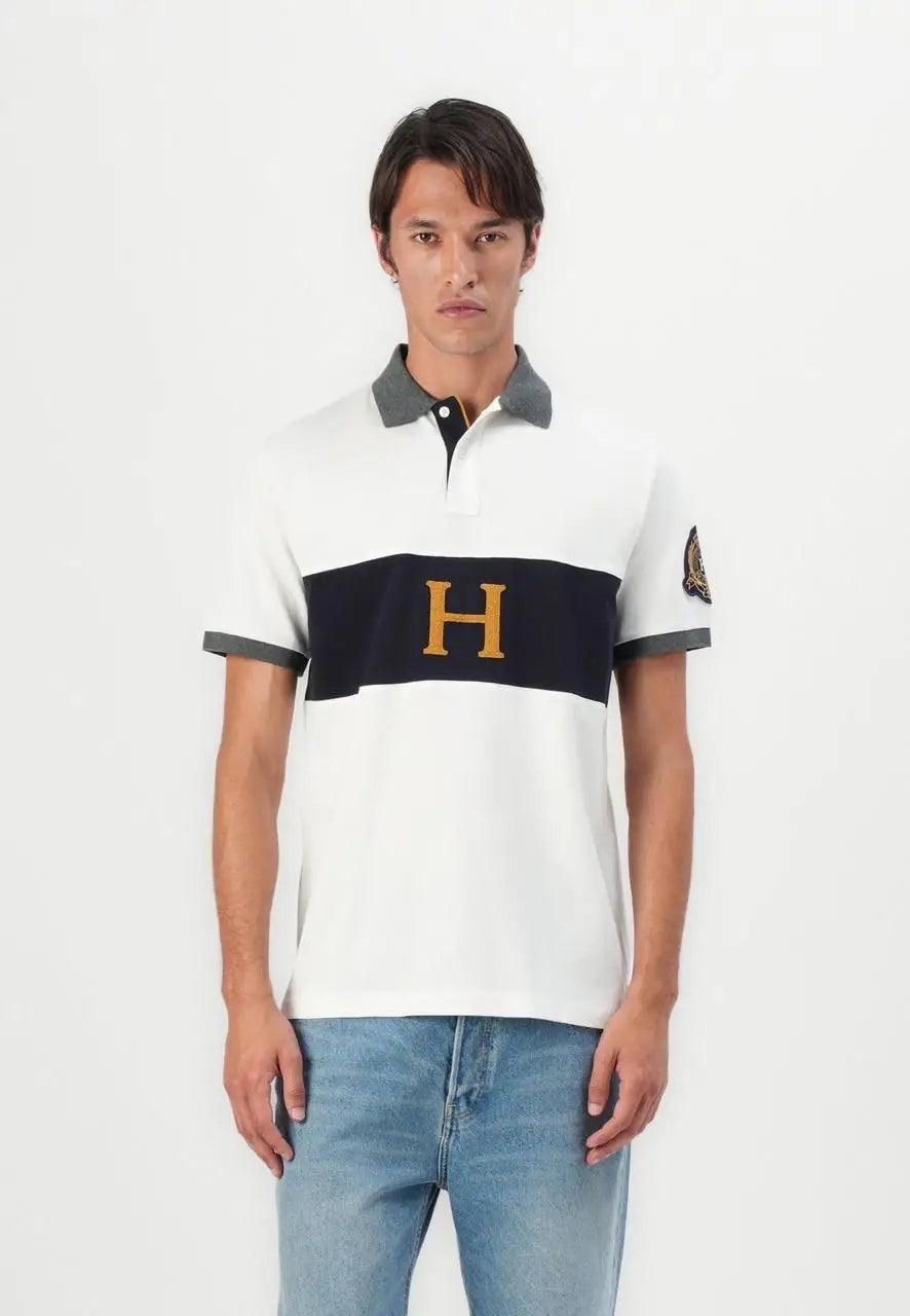 Hacket Cream Logo Work Premium Polo T-Shirt
