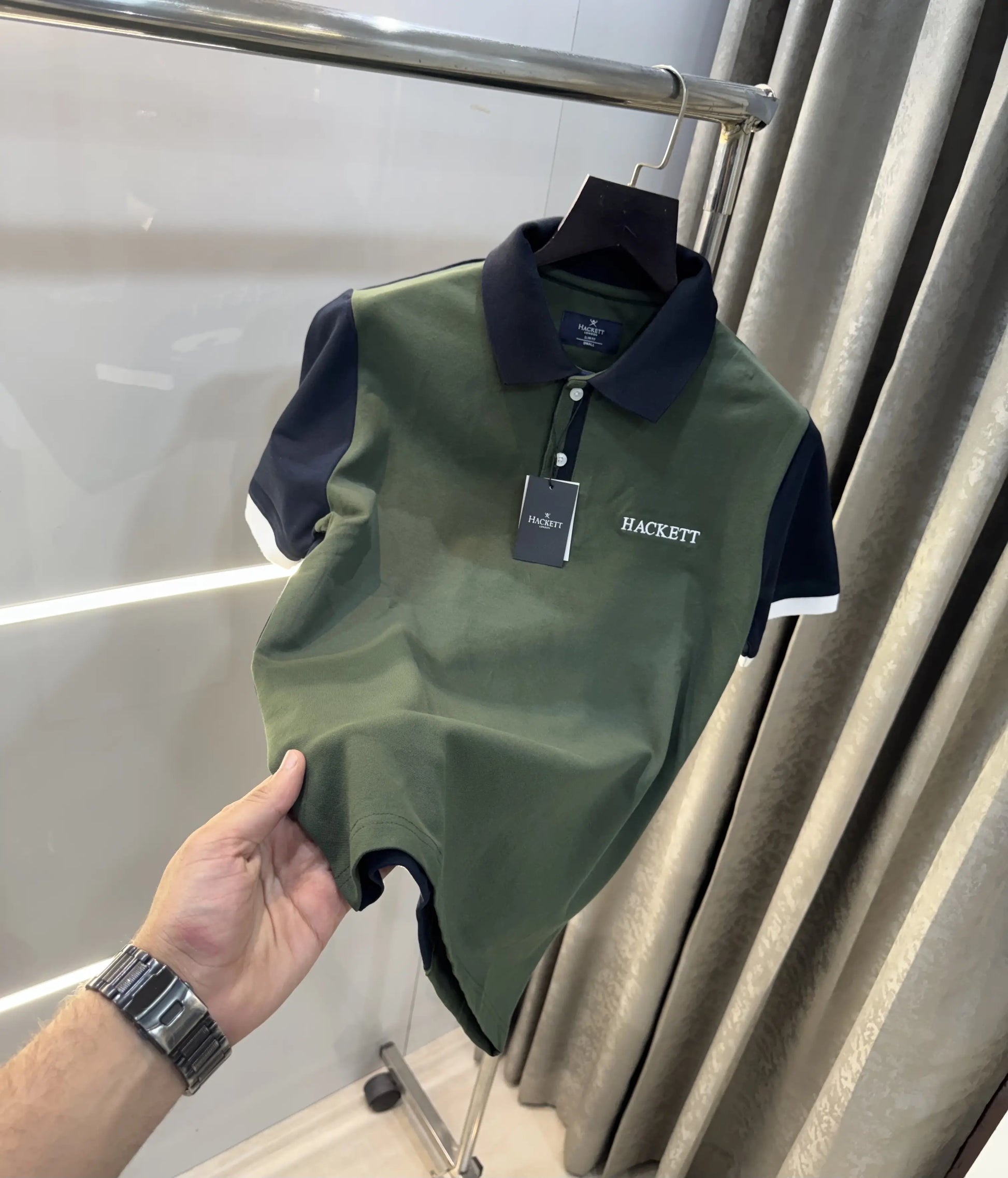 Hacket Olive Logo Work Premium Polo T-Shirt