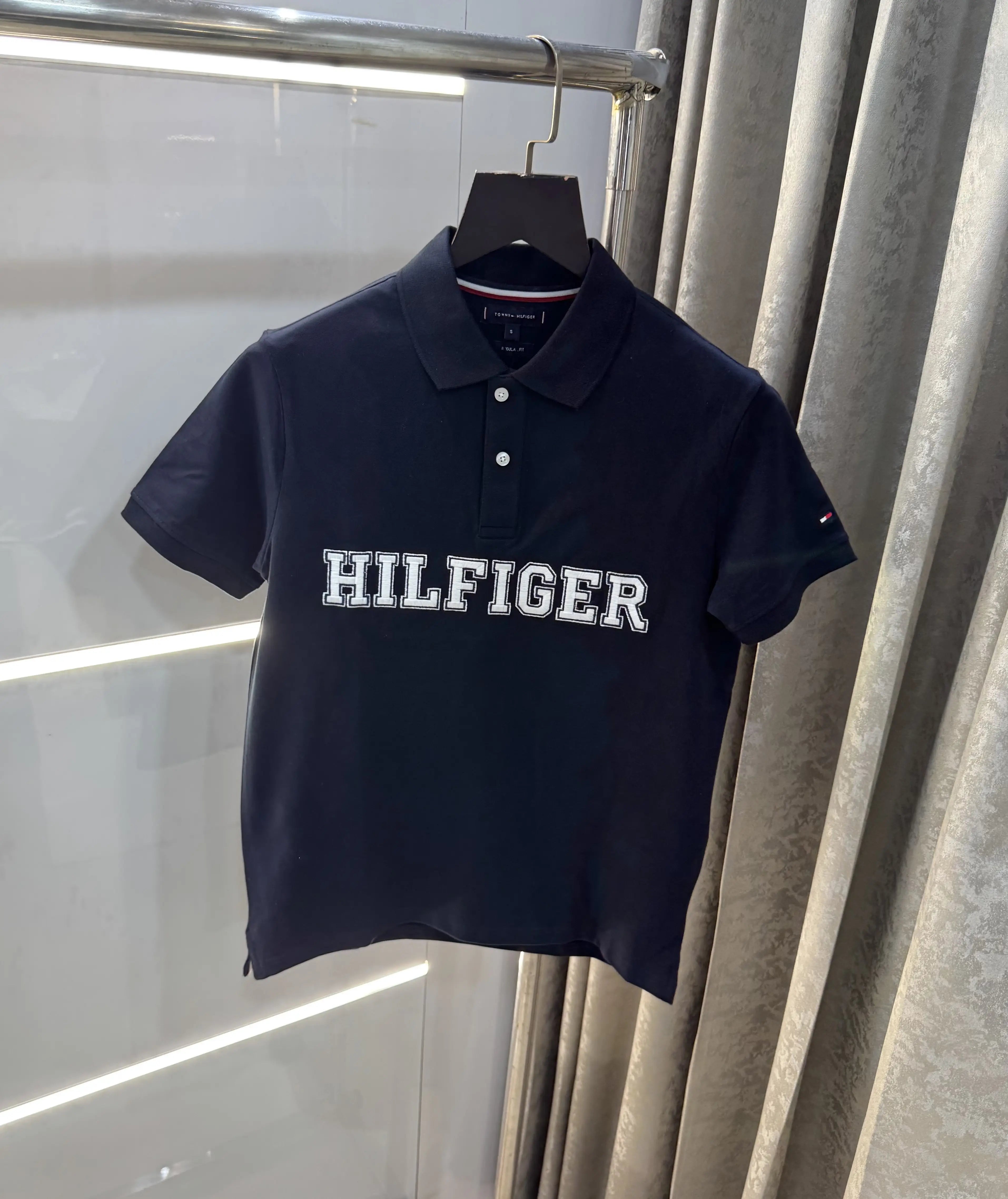 Tommy  Hilfiger Navy Blue Logo Work Premium Polo T-Shirt