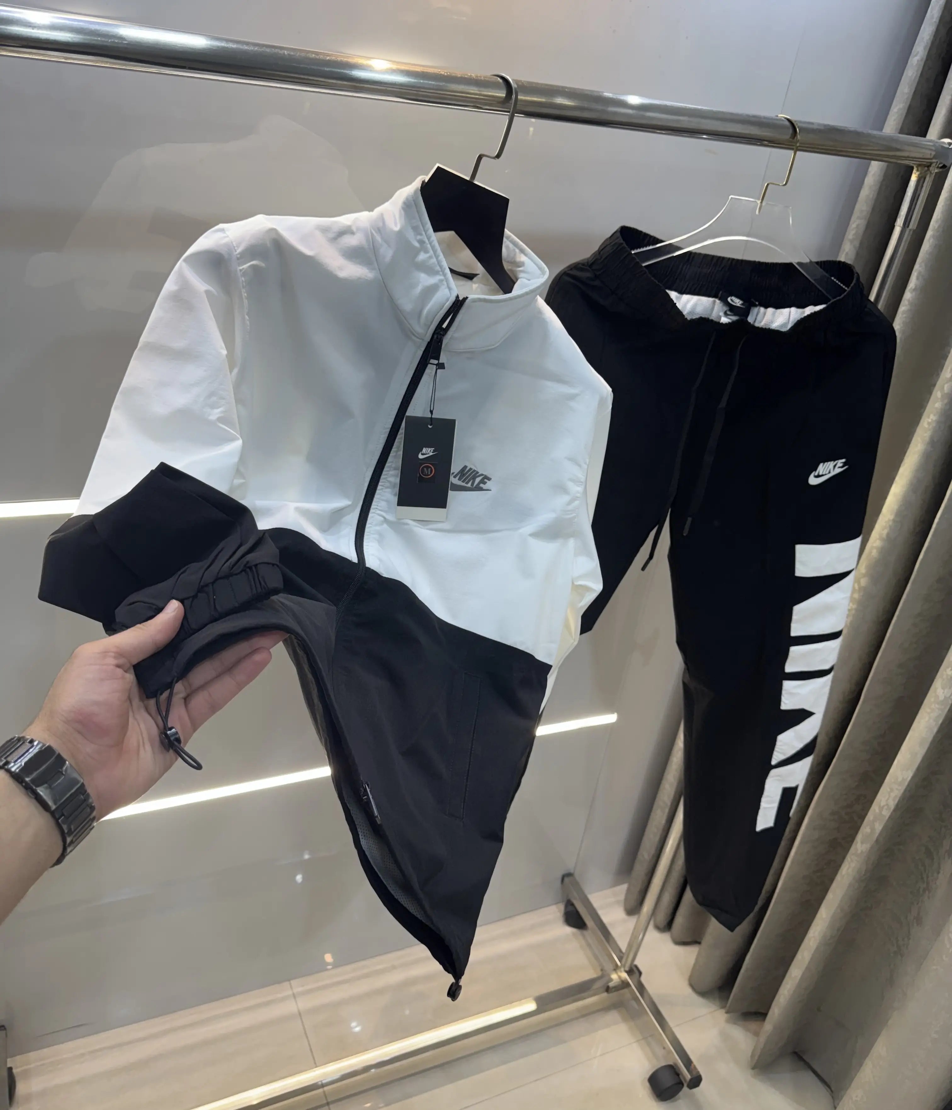 Nike White Black Logo Work Premium Tracksuit