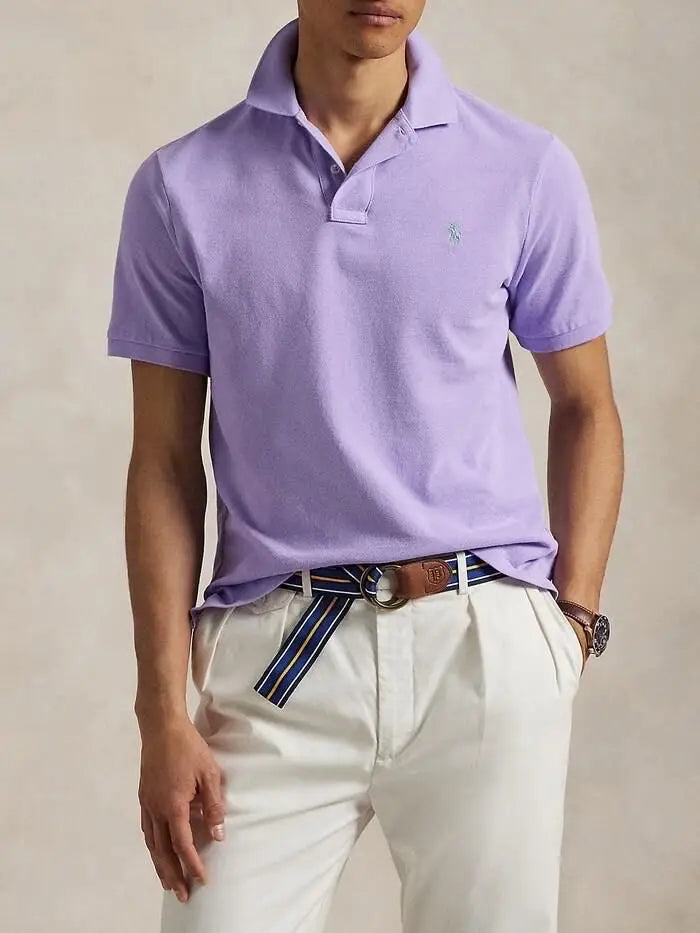 Ralph Lauren Purple Embroidery Logo premium Polo T-shirt