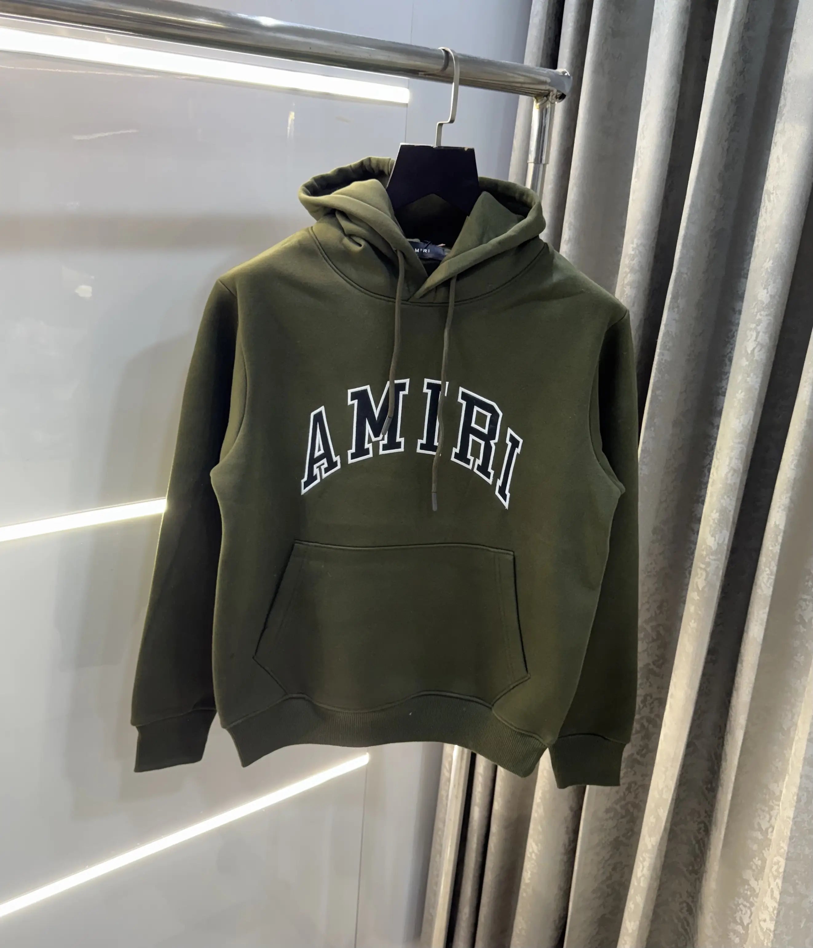 Amir i Olive Green Logo Work Imported Hoodie