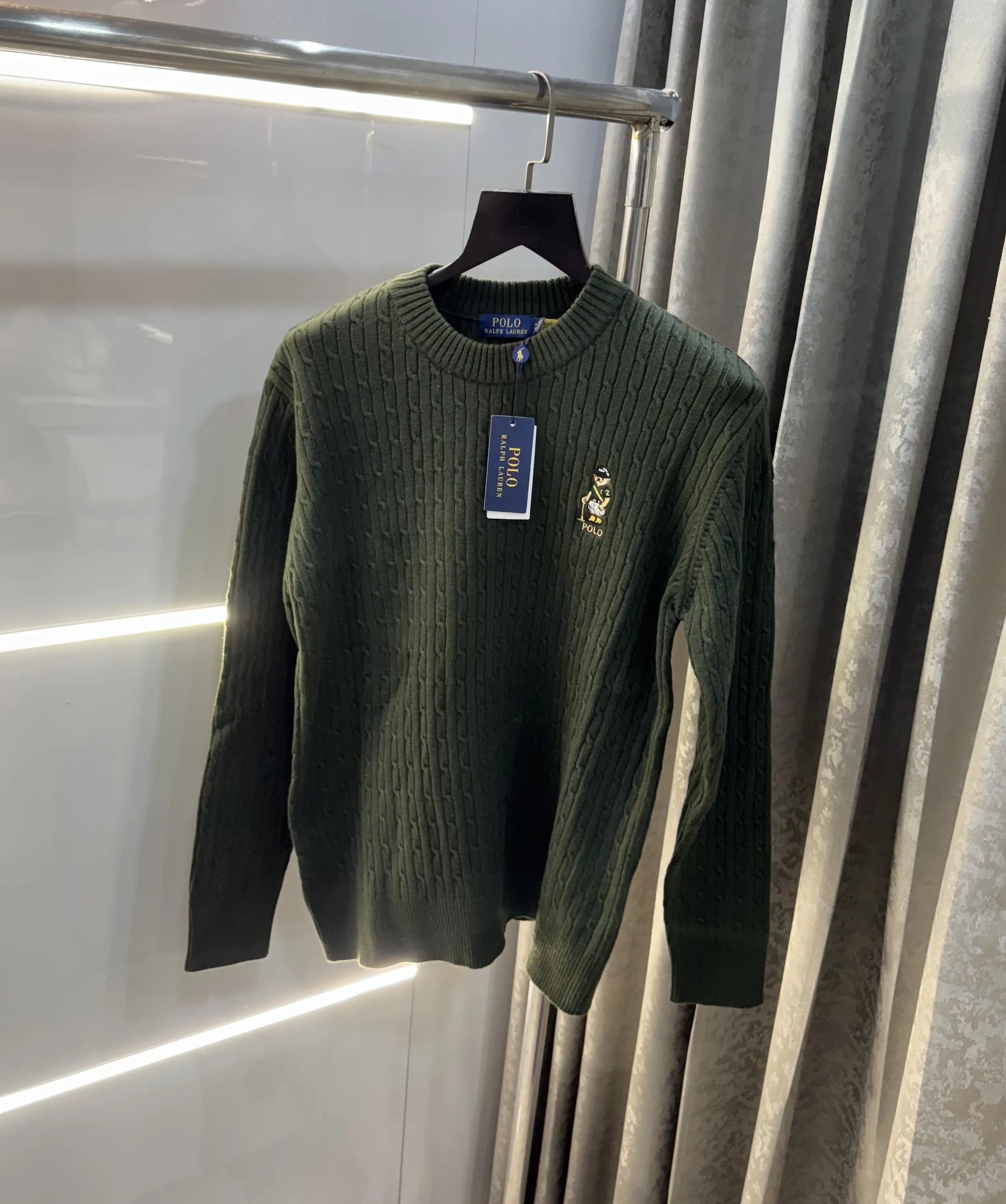 Ralp.h  Laure n Olive Green Teddy Edition Imported Pull Over