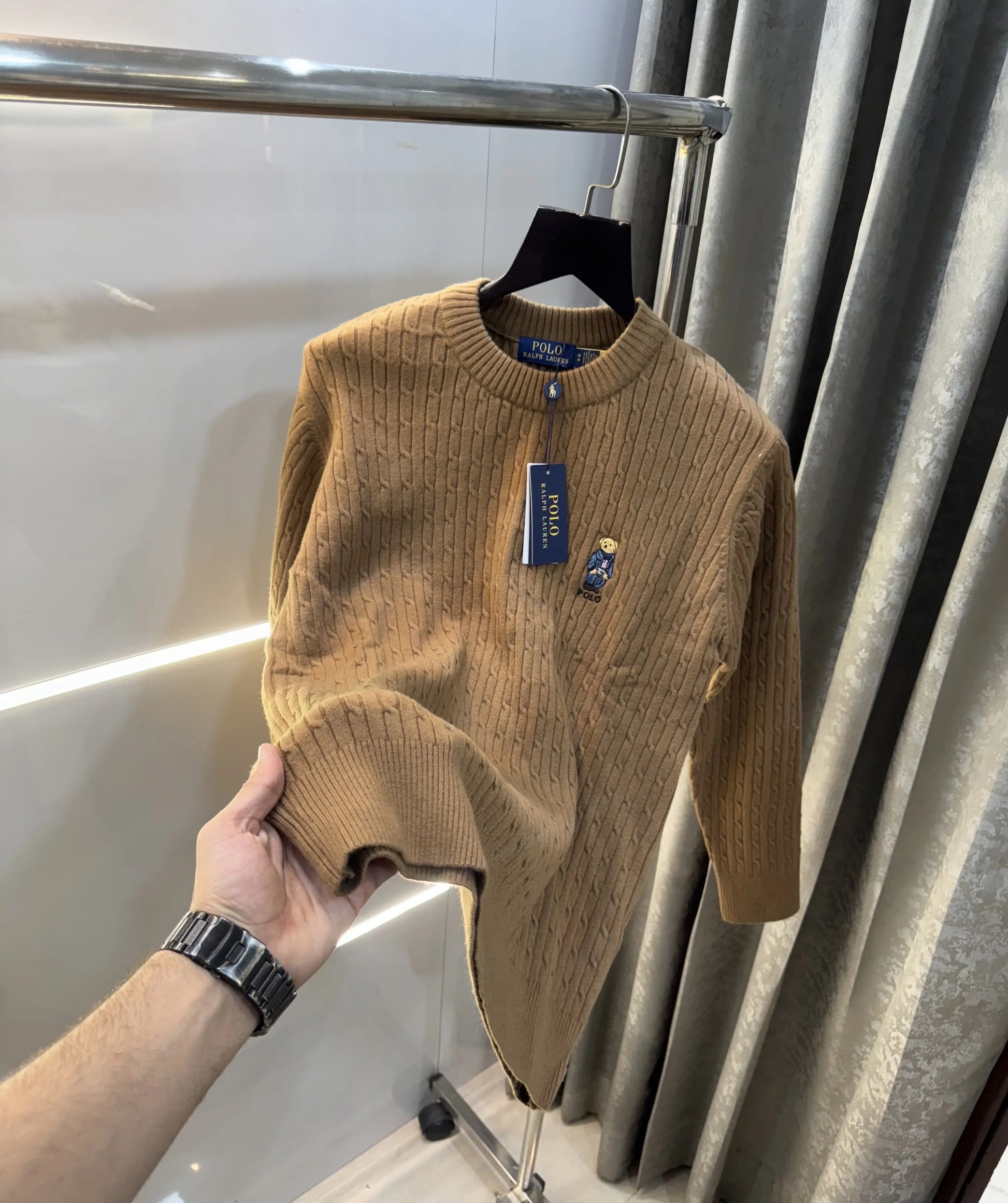 Ralp h  Laure n Brown Teddy Edition Imported Pull Over