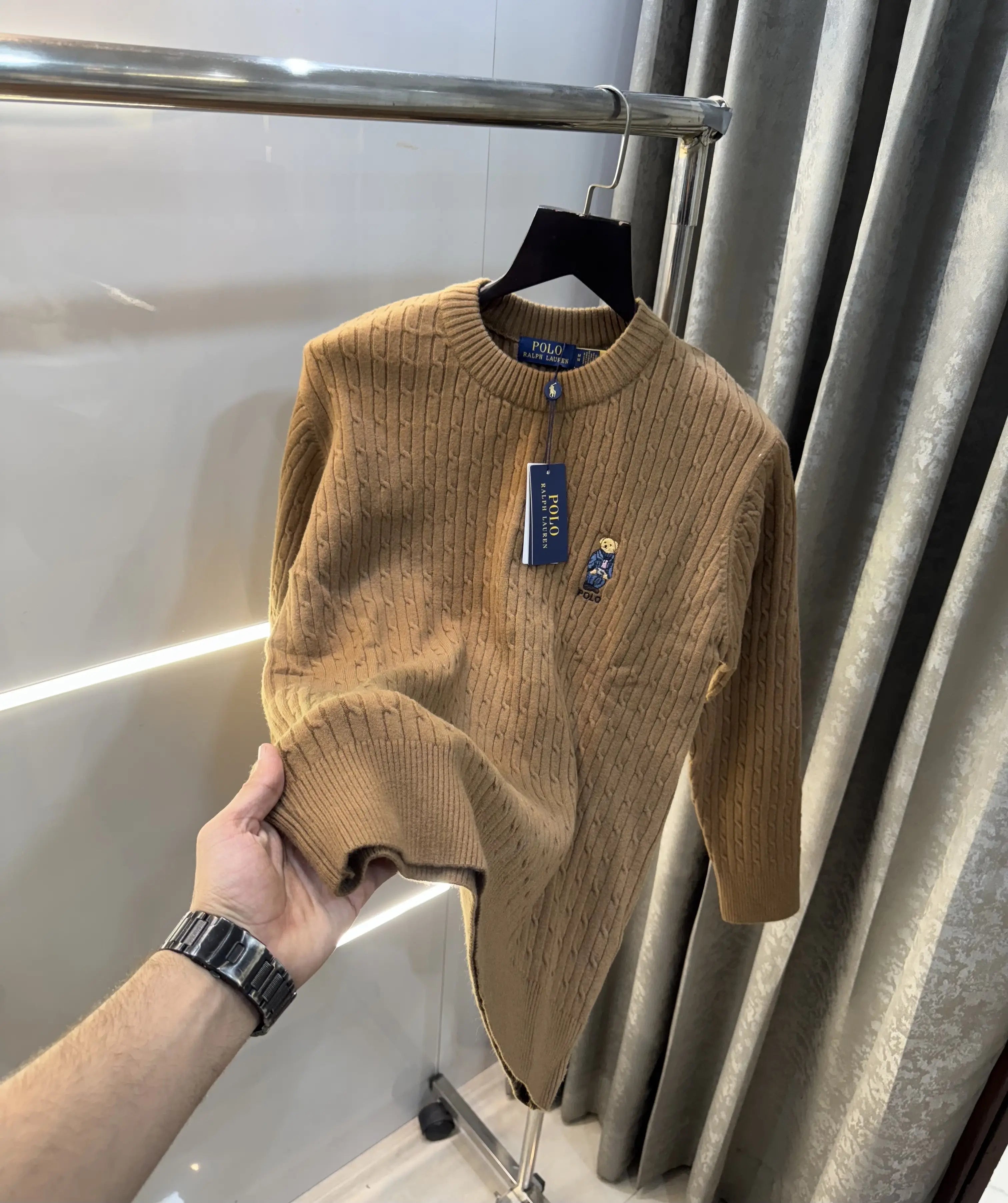 Ralp h  Laure n Brown Teddy Edition Imported Pull Over