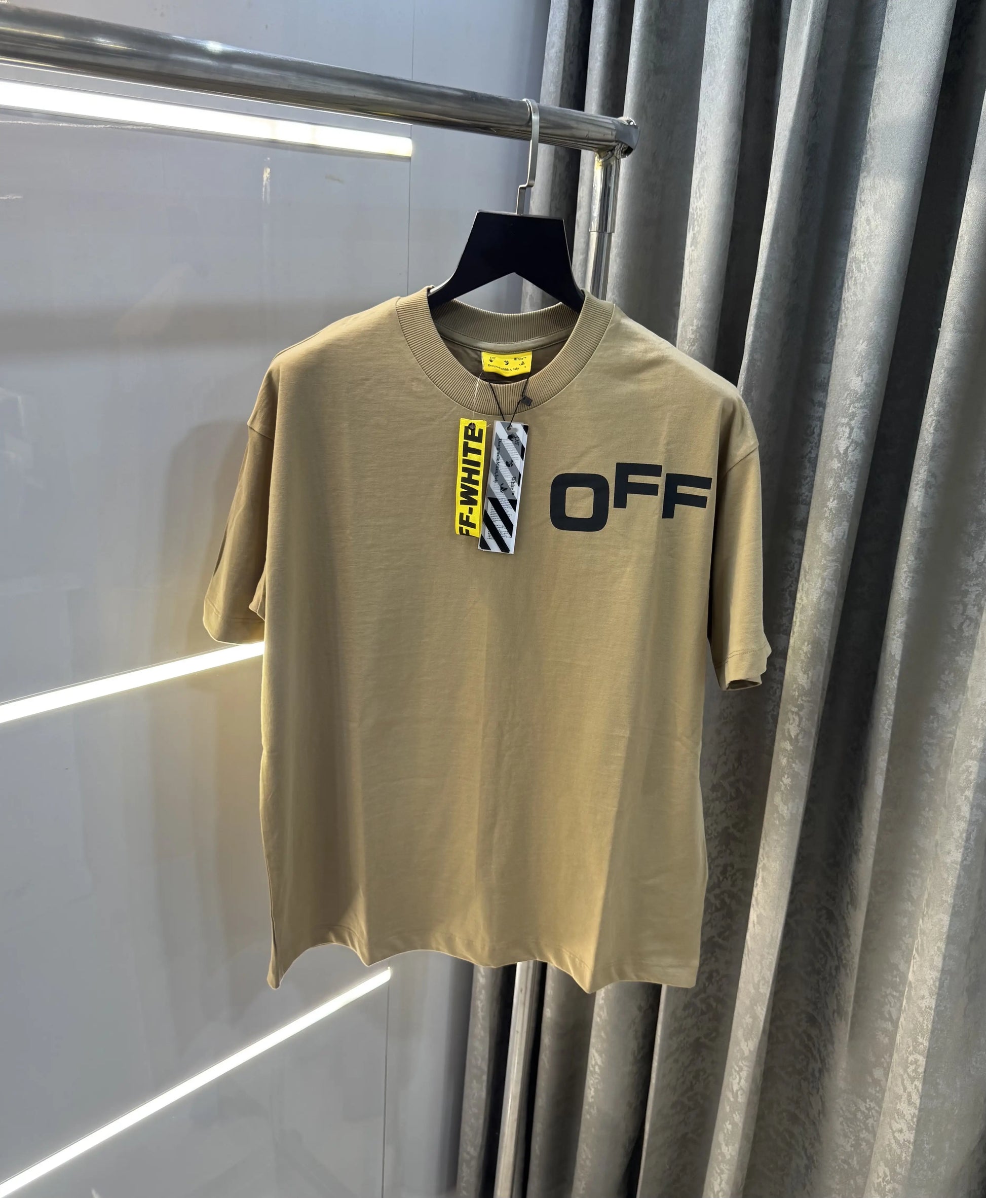 Off White Beige Imported Oversized T-Shirt