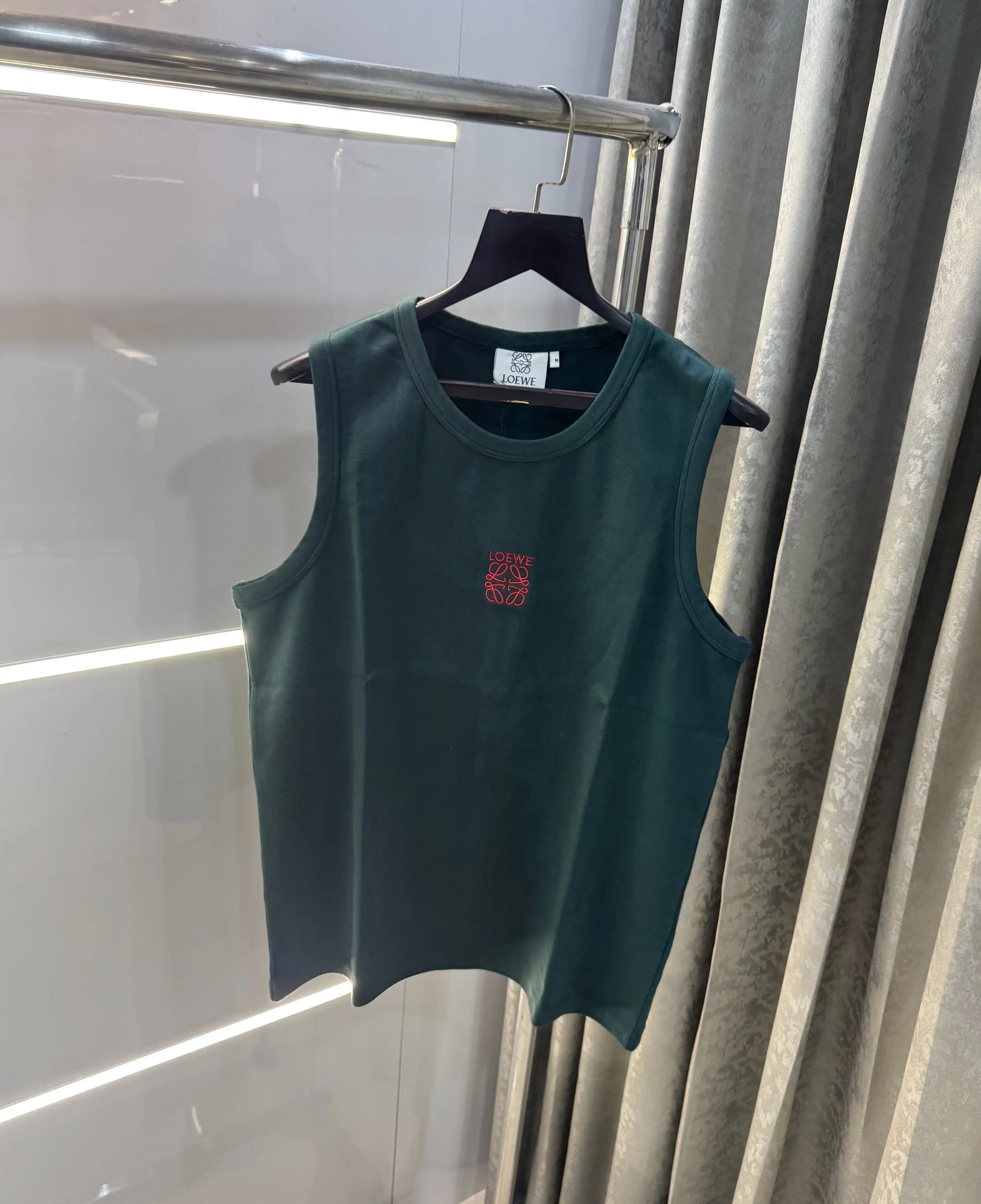 Loewe Green Embroidery Logo Premium Sando