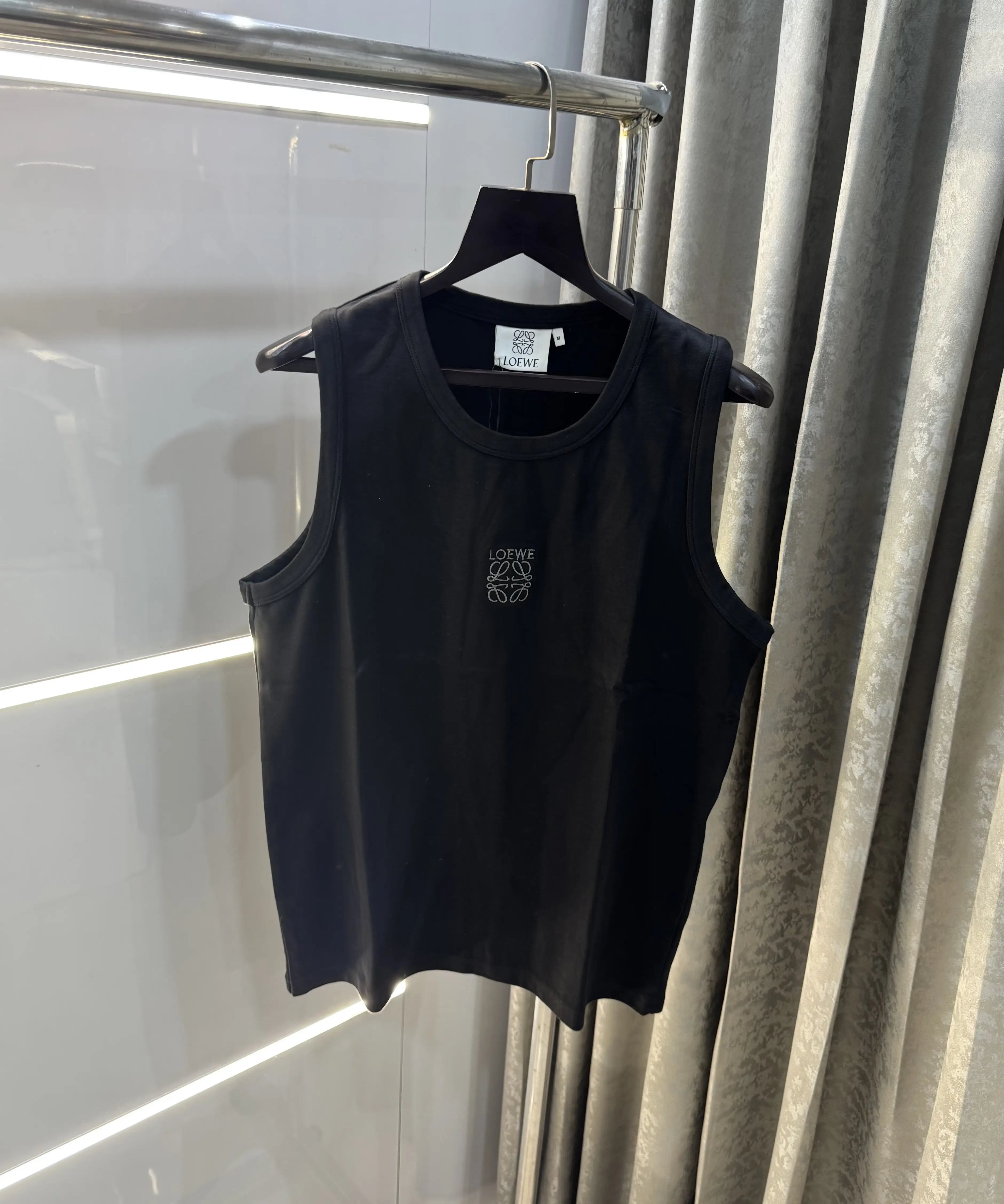 Loewe Black Embroidery Logo Premium Sando