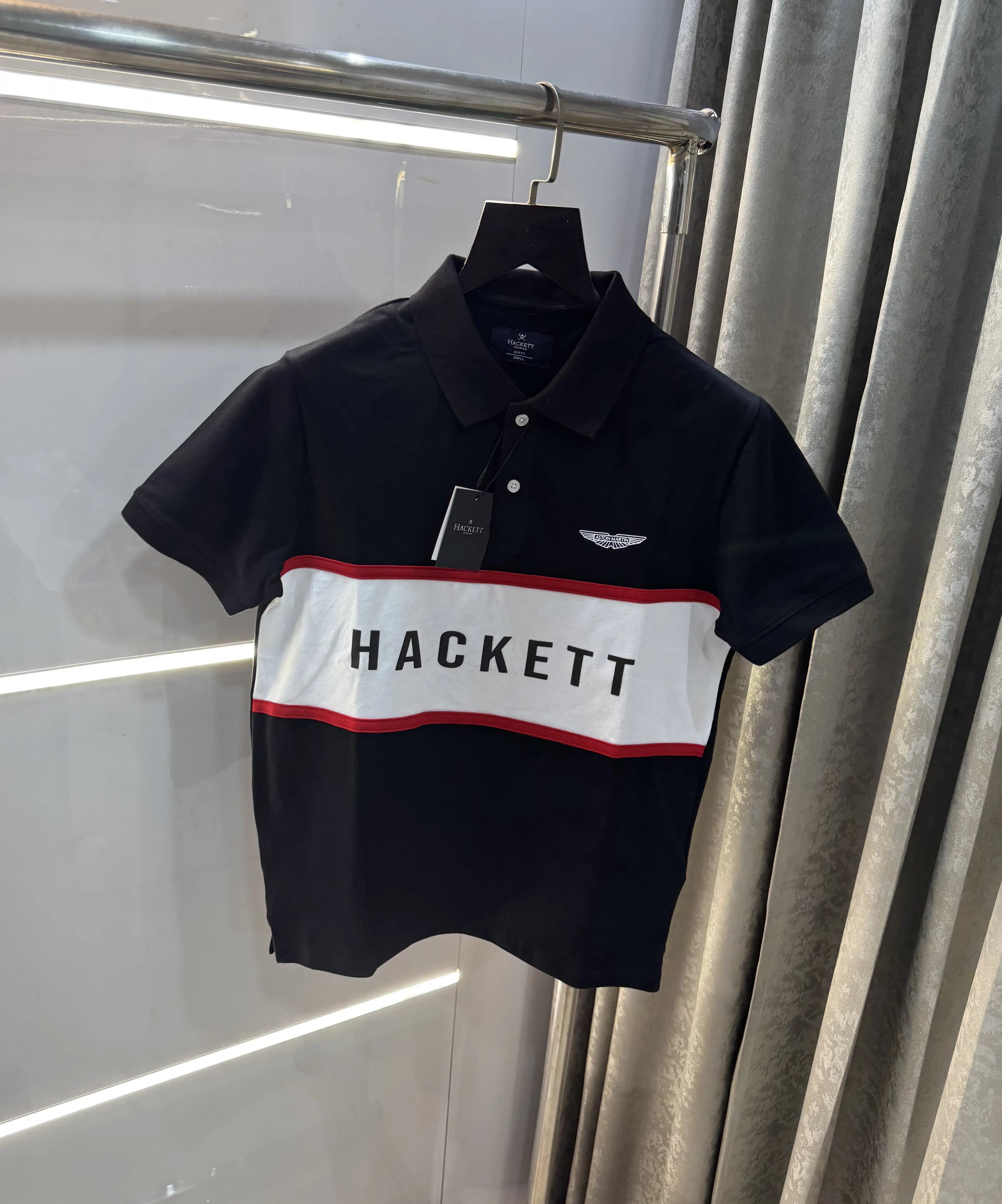 Hacket Black Logo Work Premium Polo T-Shirt