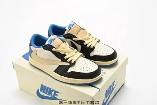 Nikee Air Jordan Retro 1 Low Fragment X Travis Scott WOMEN S (SEMI UA)With PLASTIC PACKING