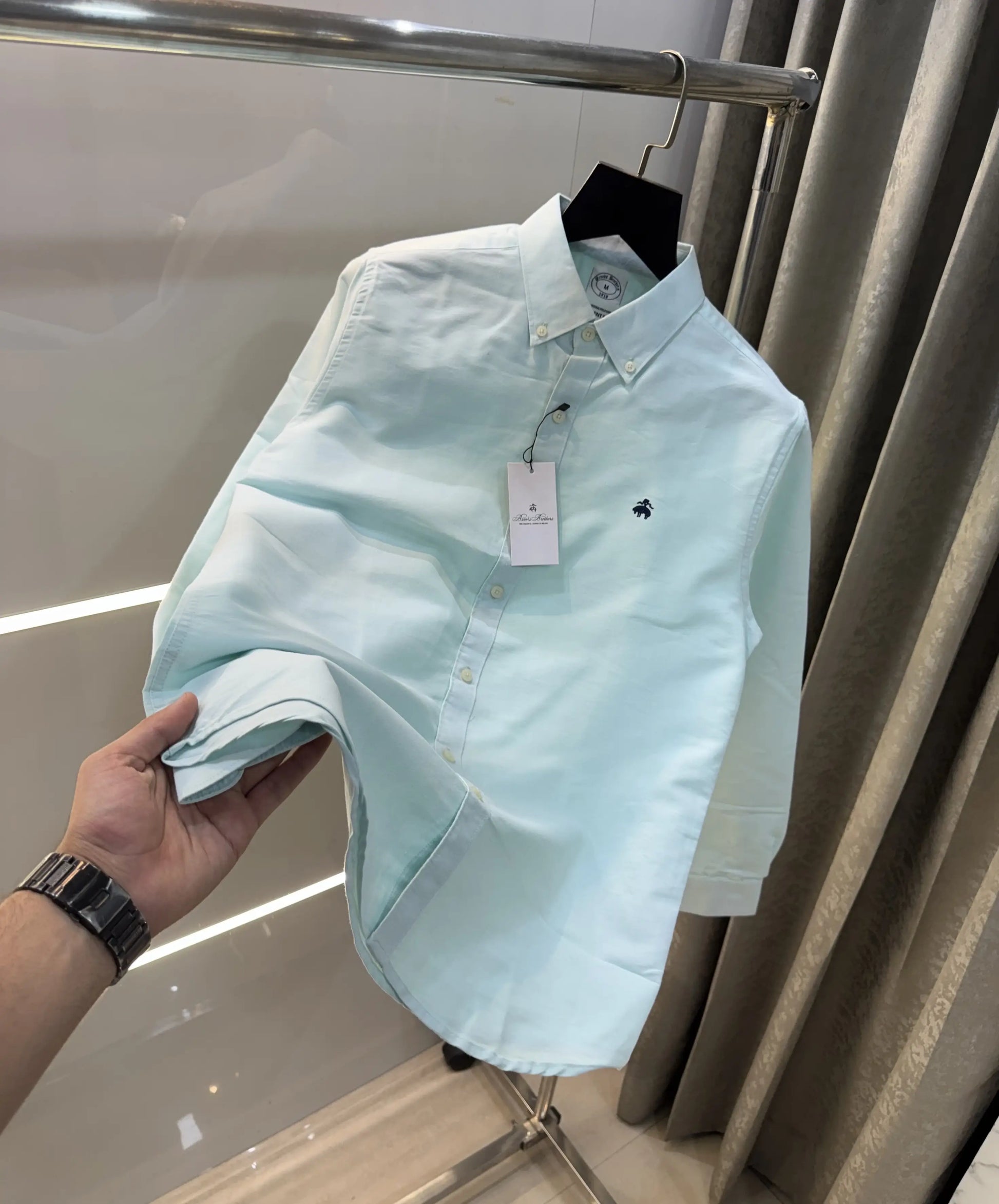 Brooks Brother Aqua Green Oxford Premium Shirt