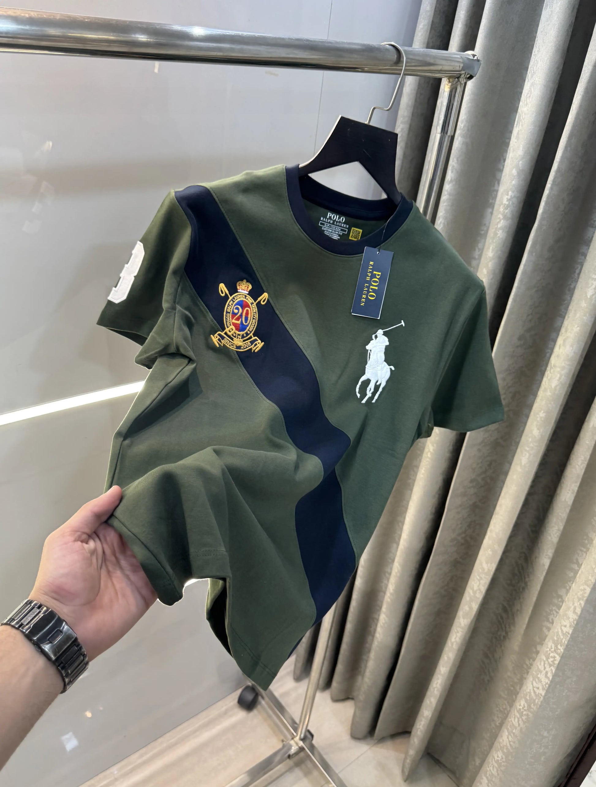 Ralph Lauren Green Logo Work Imported T-Shirt