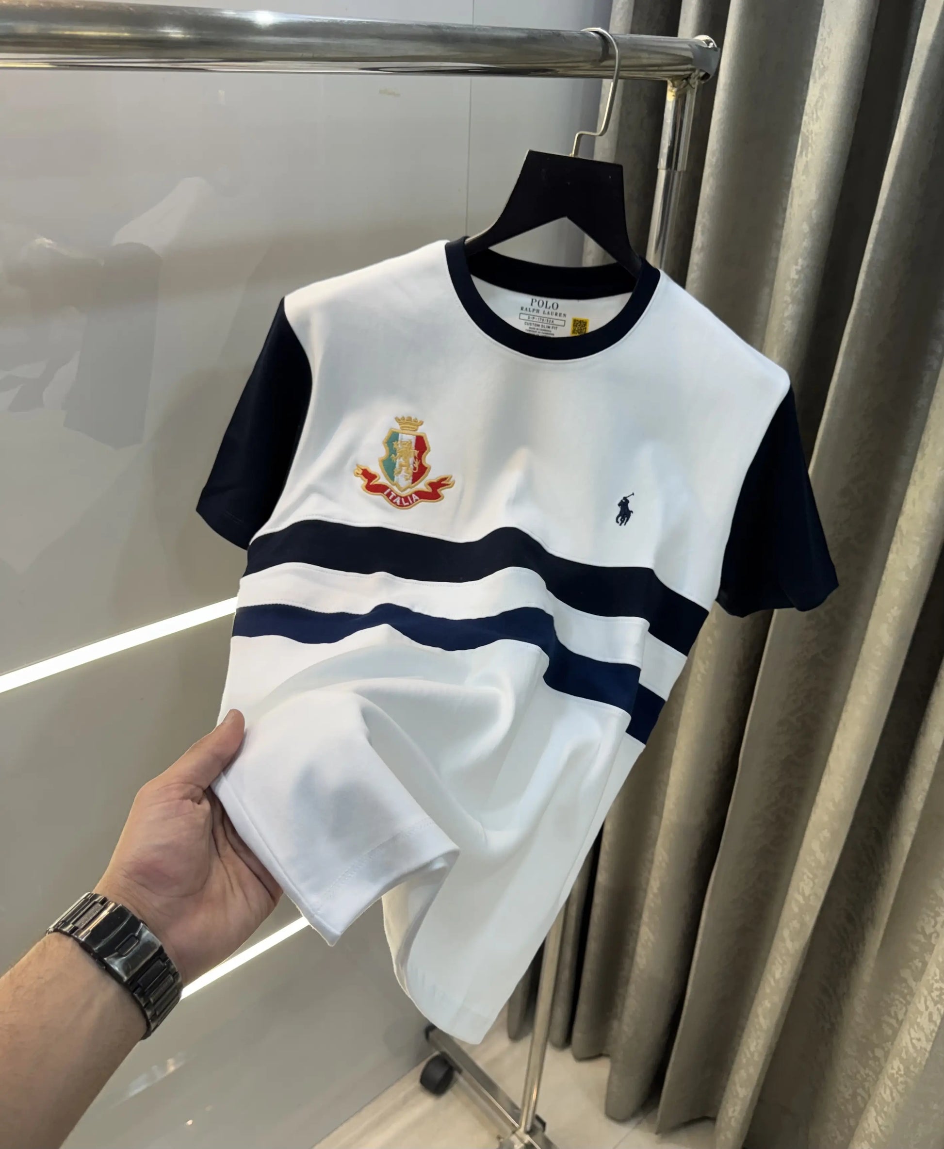 Ralph Lauren White Logo Work Imported T-Shirt