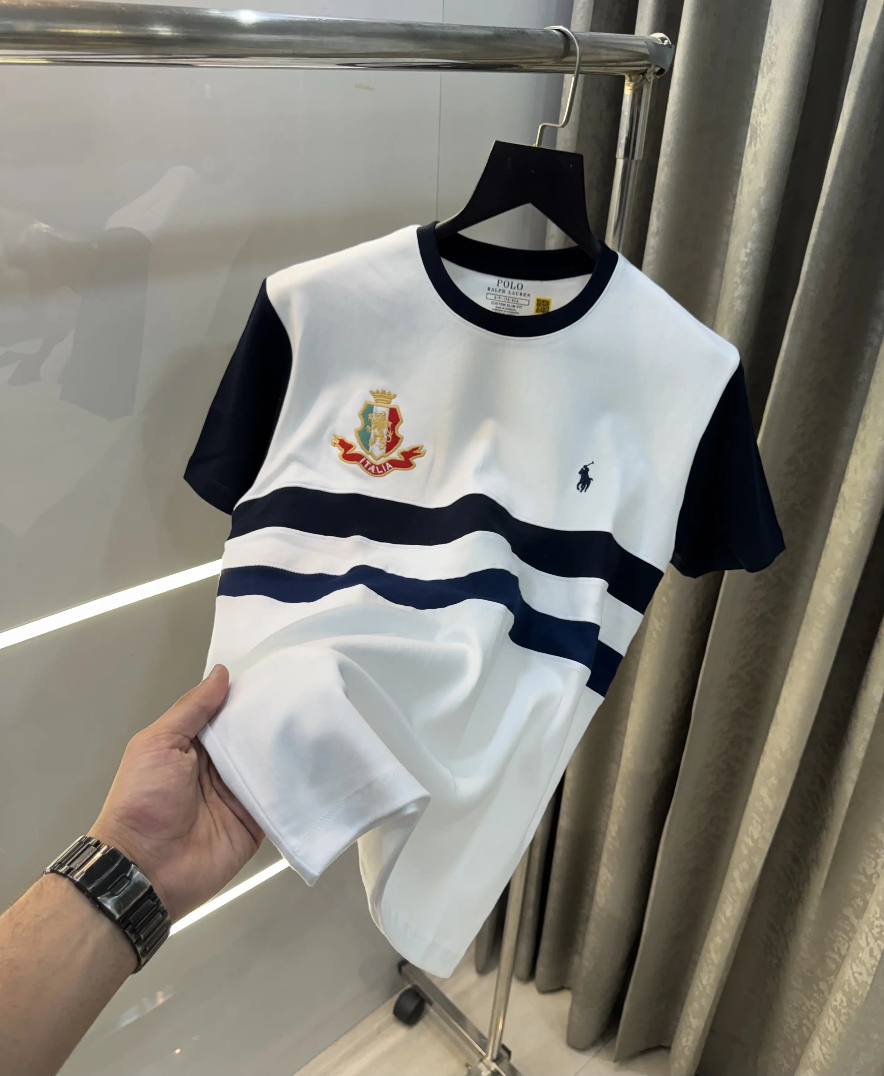 Ralph Lauren White Logo Work Imported T-Shirt