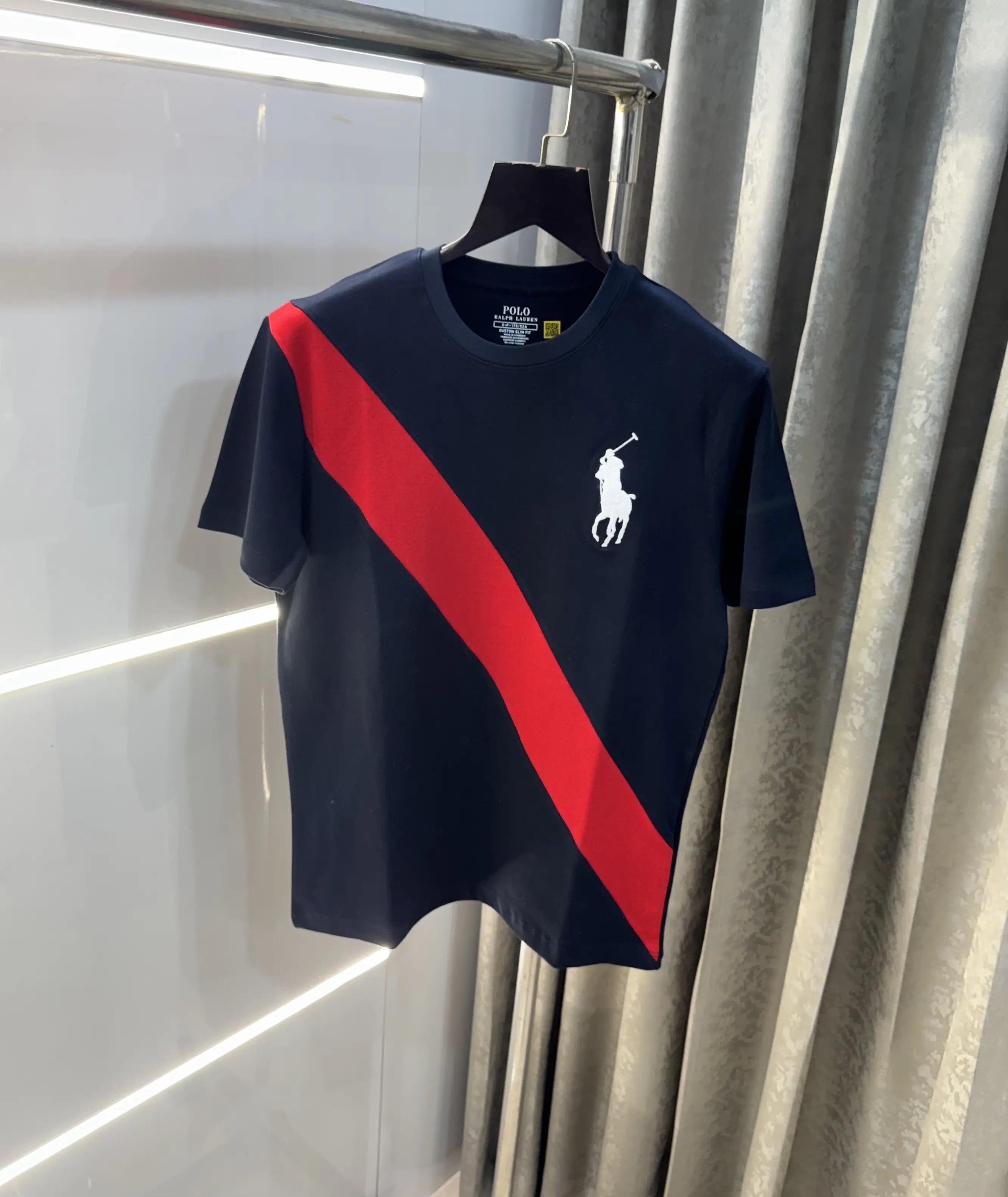 Ralph Lauren Navy Blue Logo Work Imported T-Shirt
