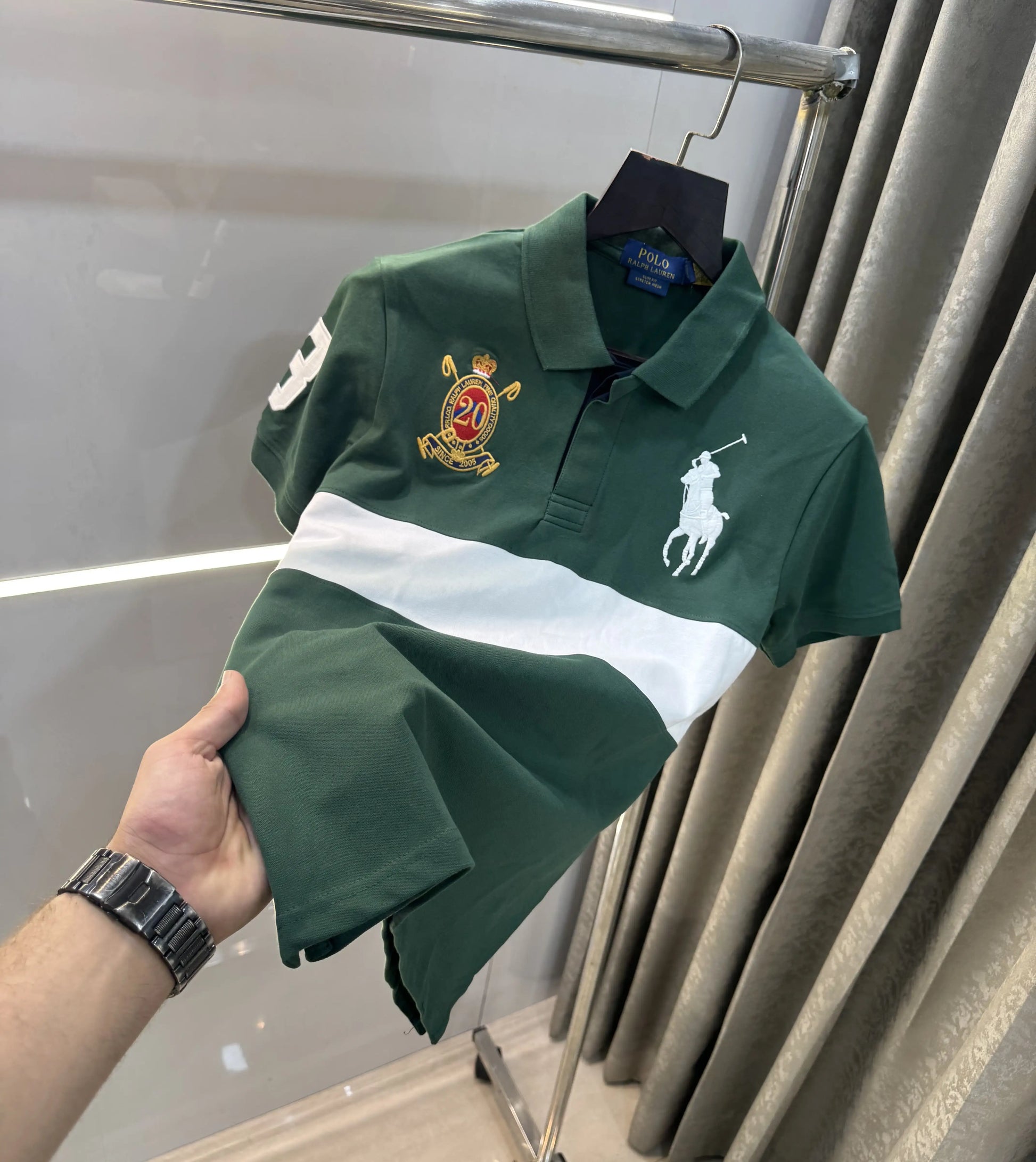 Ralph Lauren Olive Green Embroidery Logo premium Polo T-shirt