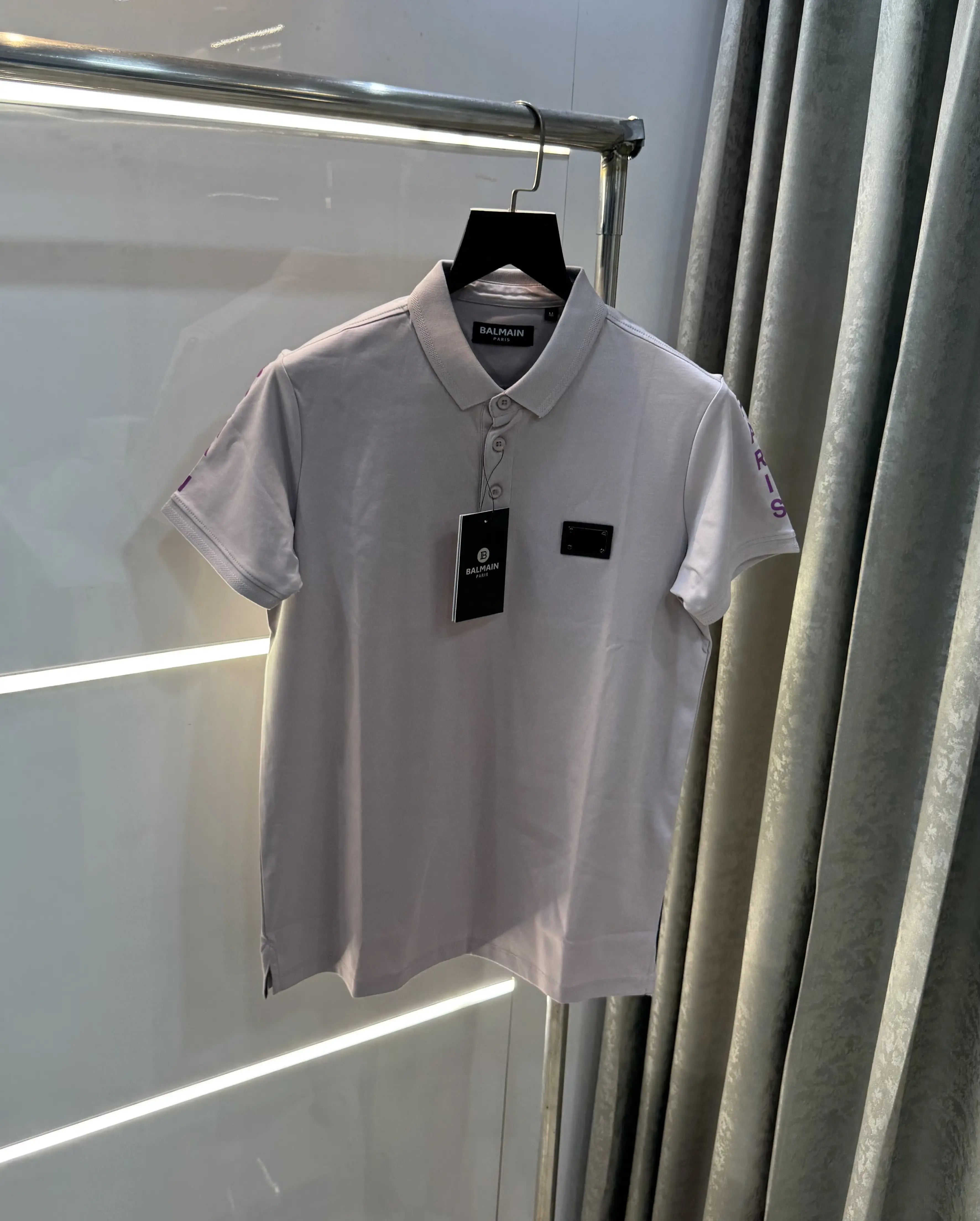 Balmai n Paris Peach Logo Work Imported Polo T-Shirt
